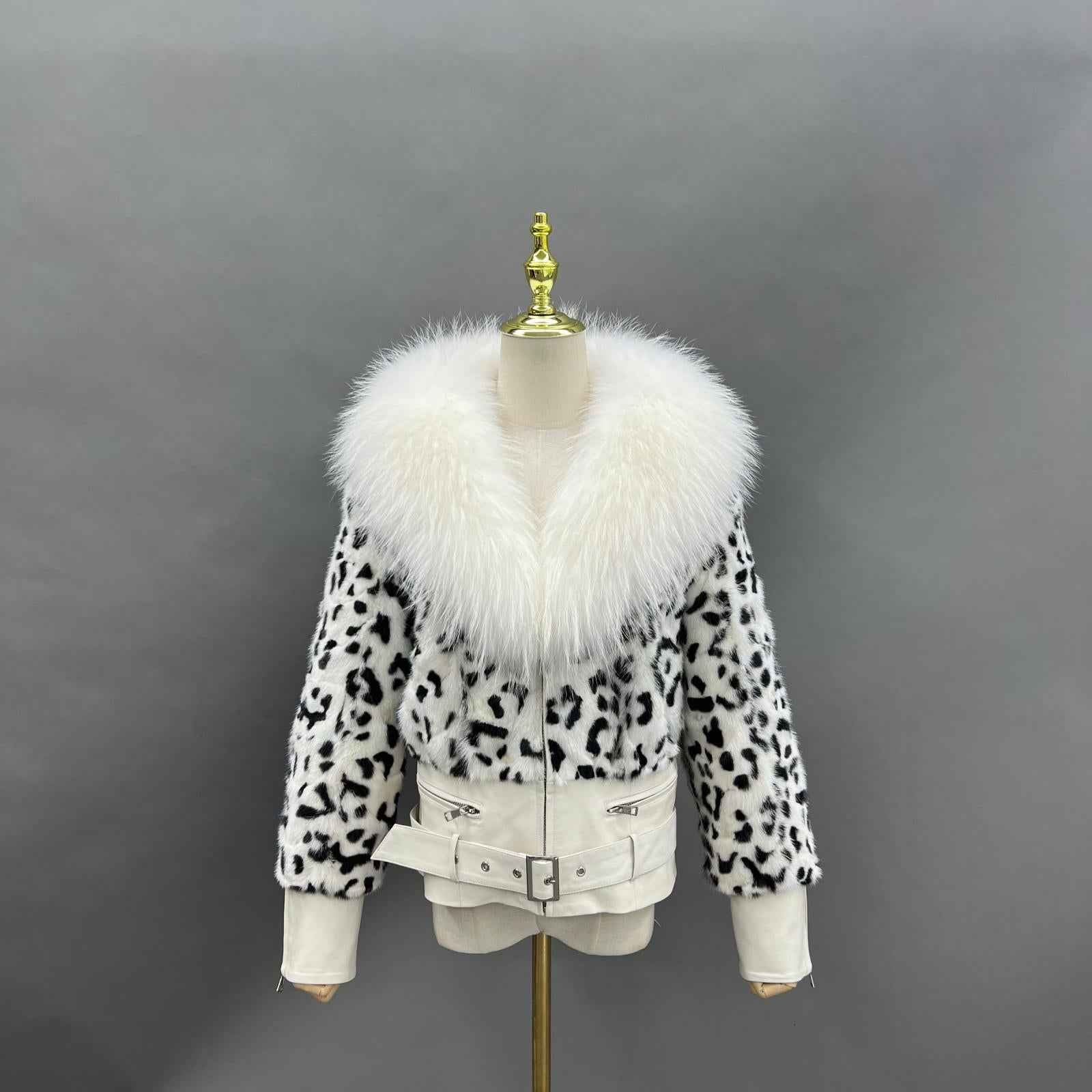 Shawl Lapel Short Mink-Blended Fur Women's Fashion Fur Jacket - Janefur