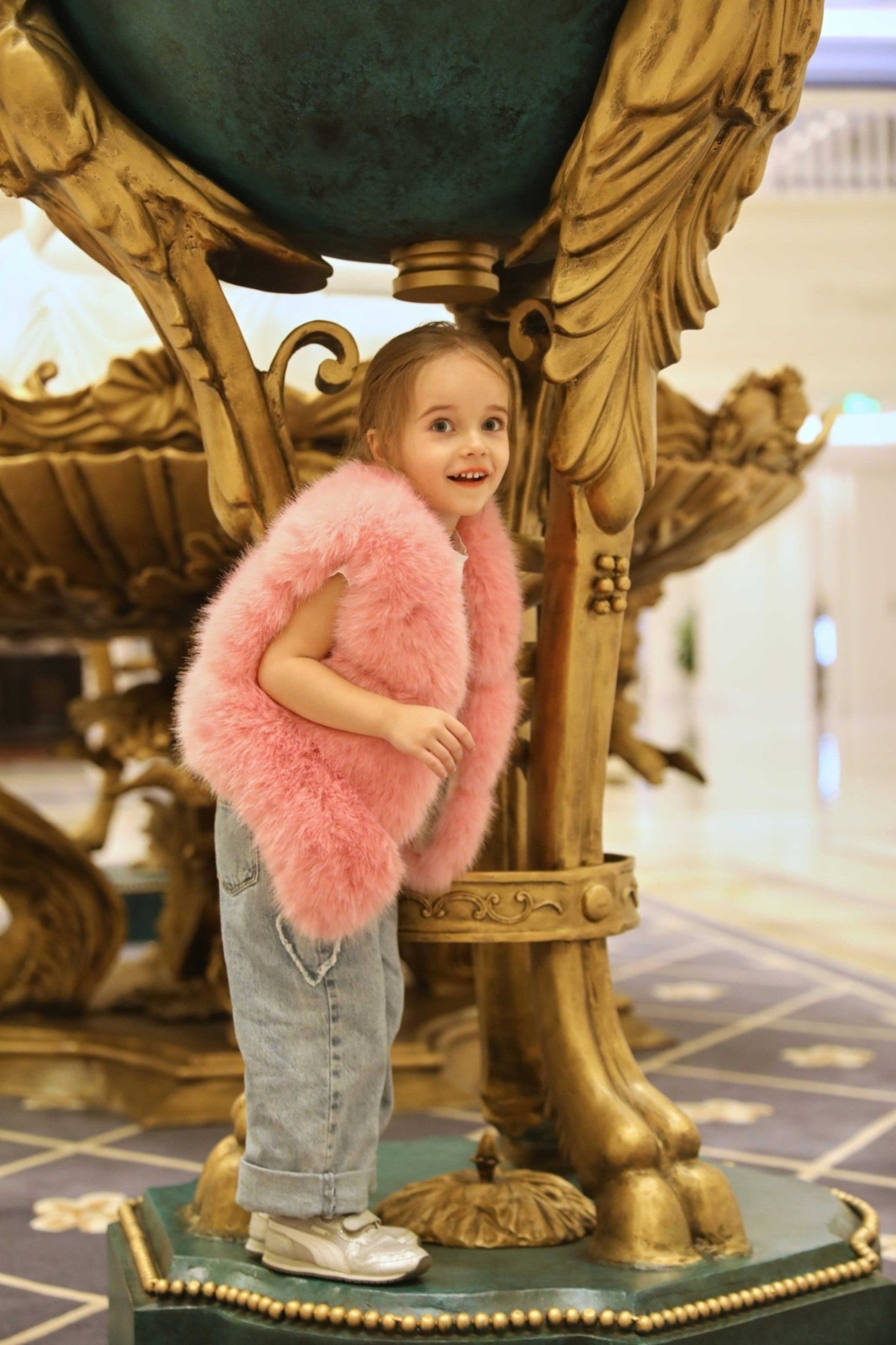 Pink Eco-friendly Fur Fake Fur Kids Vest - Janefur