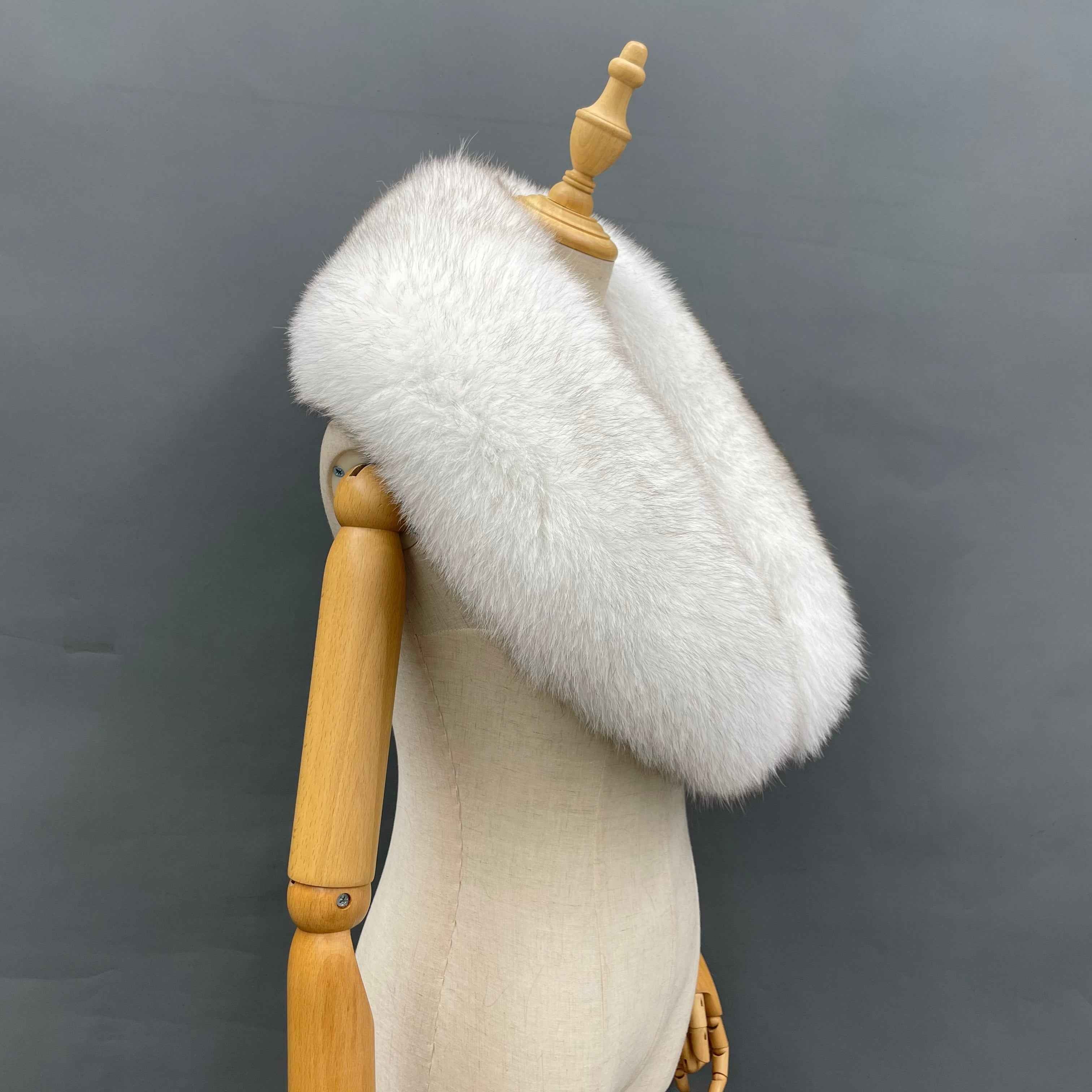 Women's Luxurious Raccoon Dog/Fox Fur Shawl Collar - Winter Fashion Accessory