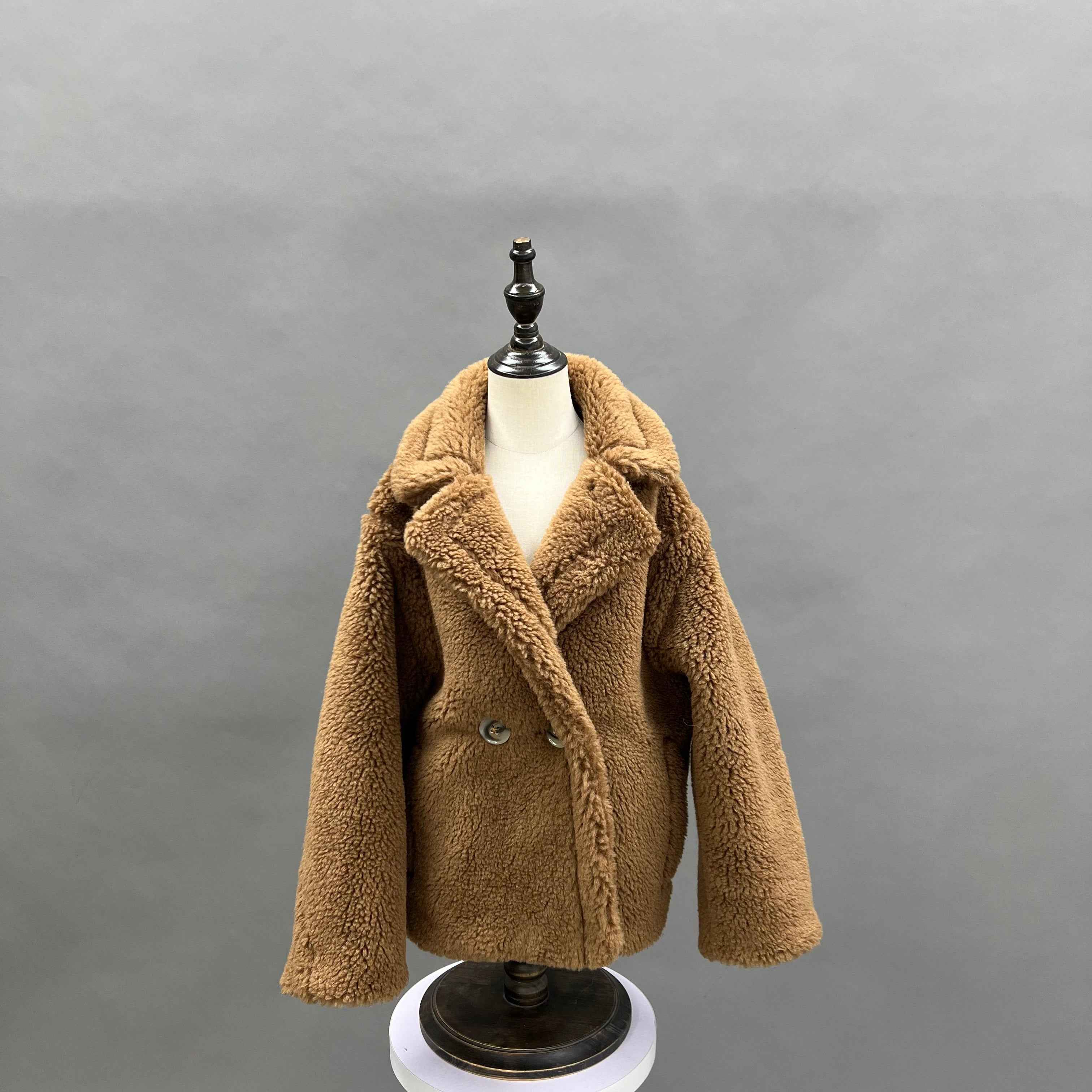 Teddy Bear Shearling Kids Jackets Spring Sheep Fur coat