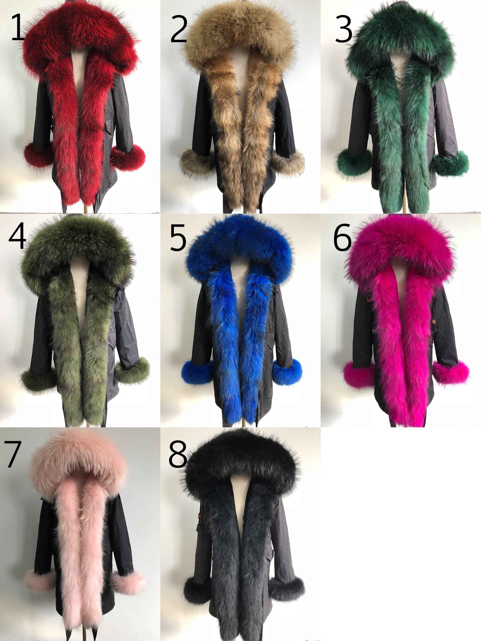 Long Camouflage Parka with Raccoon Fur Trim – Hooded Winter Coat for Women, Full-Length Raccoon Fur Collar & Cuffs, Warm and Luxurious Outerwear