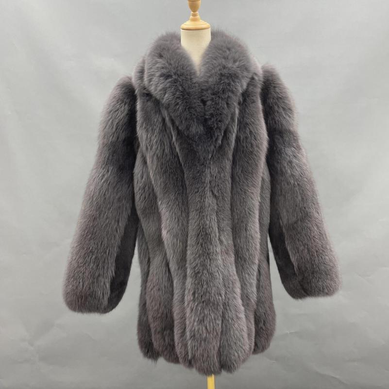 Men's Winter Luxury Natural Fur Real Fox Fur Coat - Janefur
