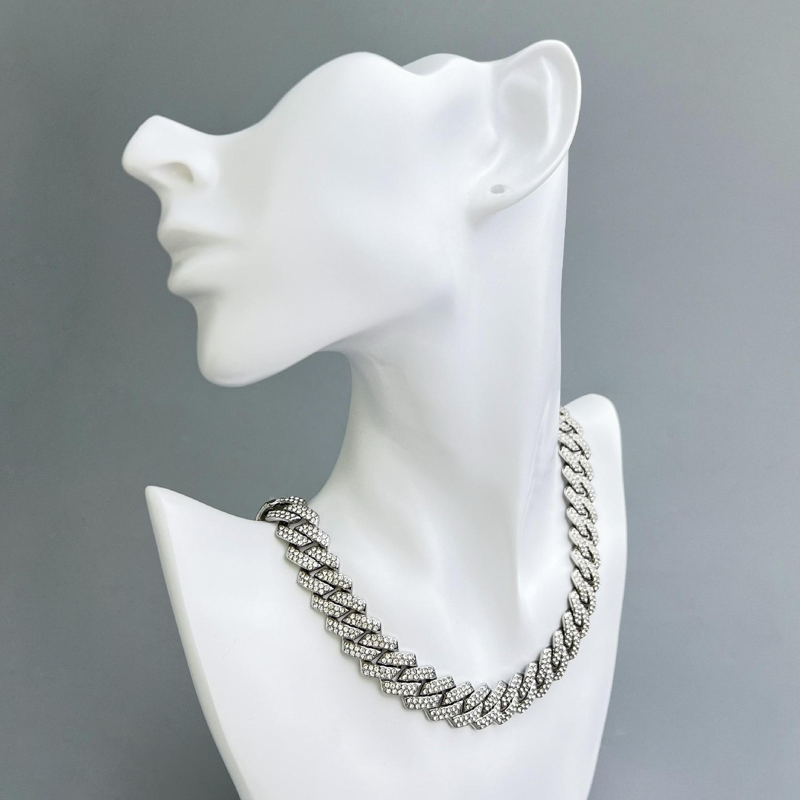 Versatile Alloy Cuban Necklace and Hip-Hop Style Bracelet Cool and Trendy Accessories - Janefur