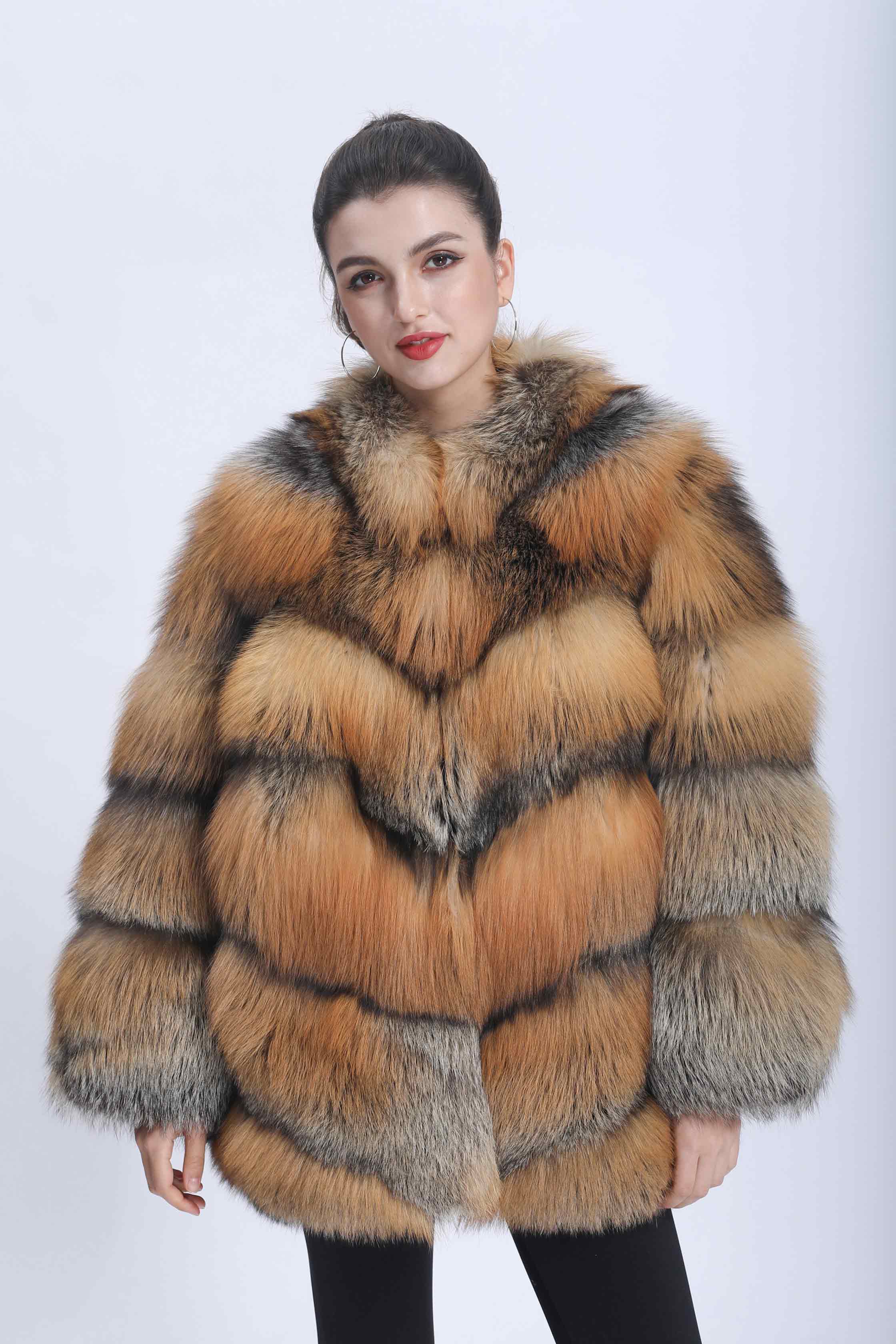 Women's Autumn Spring Winter Luxury Soft Real Fox Fur Jacket - Janefur