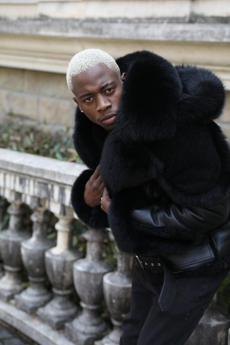 Men's Popular Motorcycle Style Fur Coat With Detachable Collar - Janefur