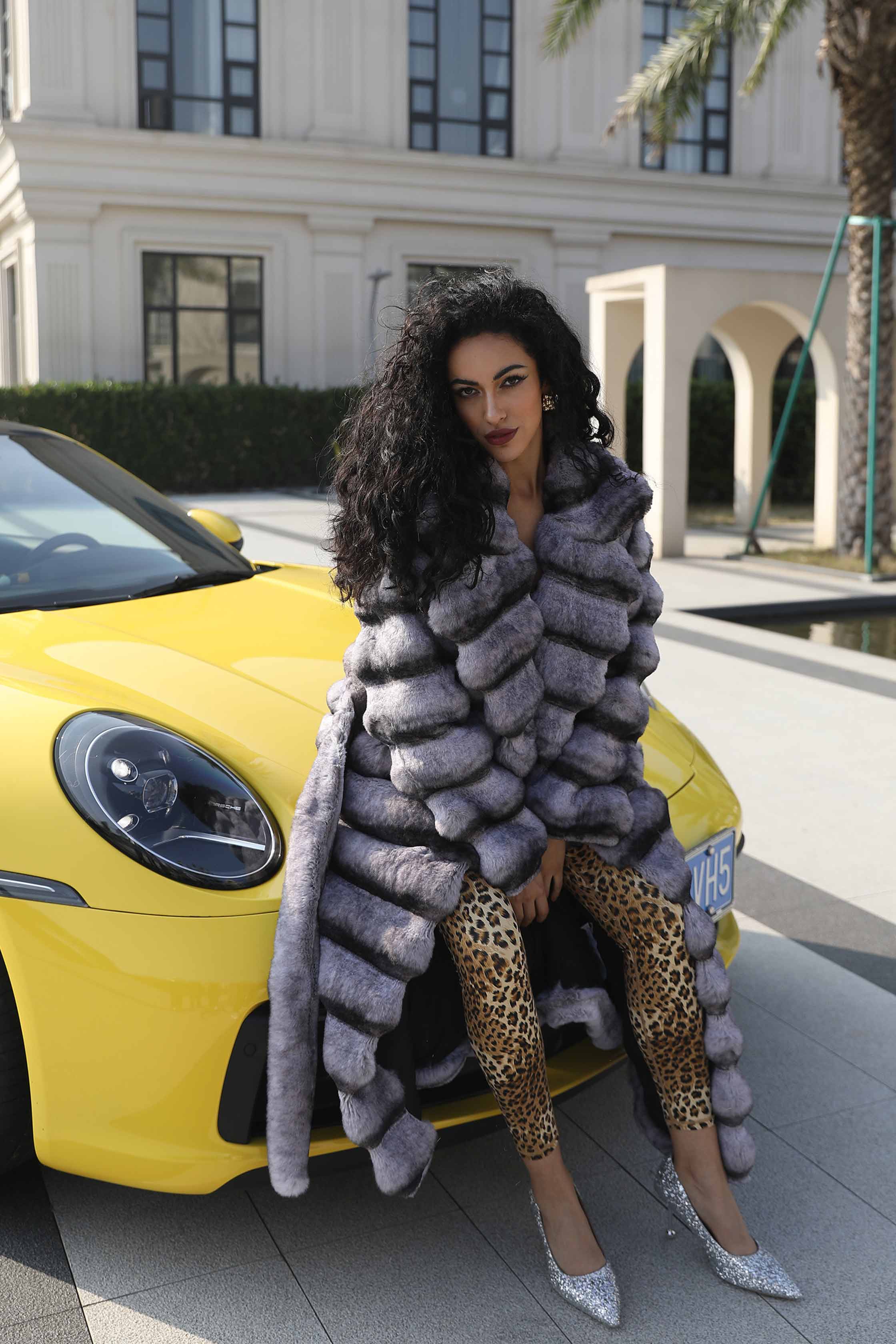Janefur Unique Design Fake Fur Jacket Lapel Layered Long Faux Fur Womens Coat - Janefur