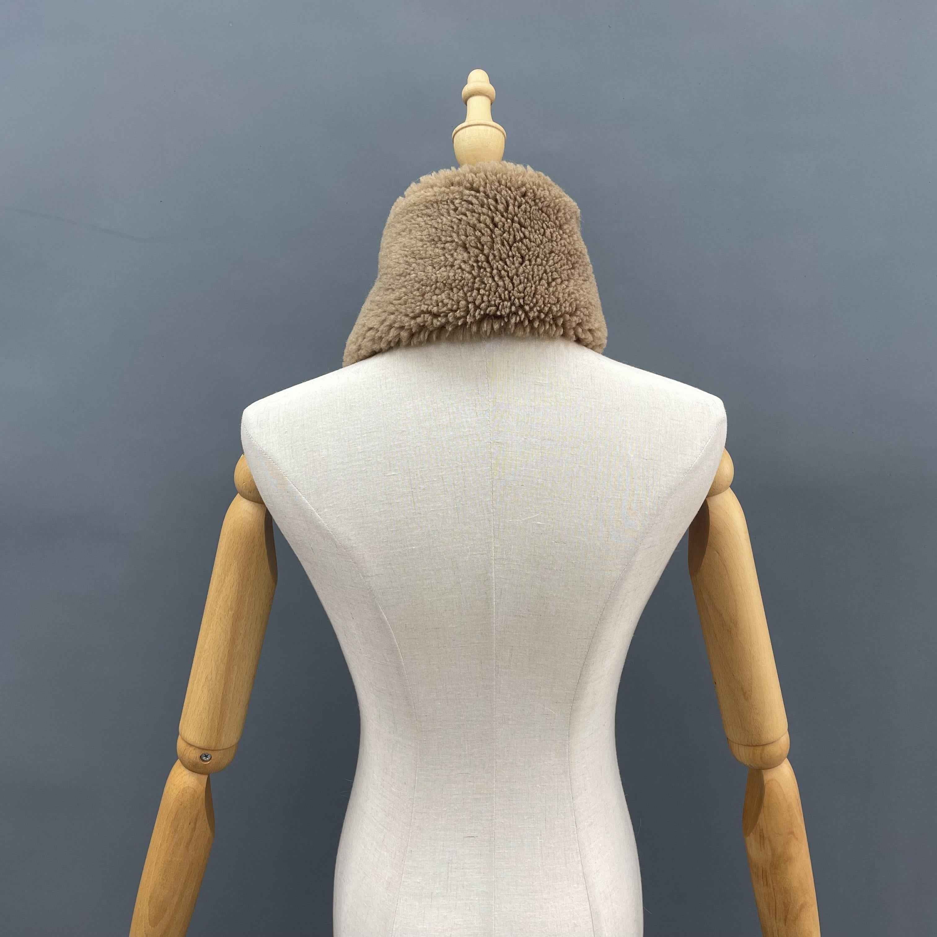 Women's Luxurious Plush Cross Sheepskin Shearling Scarf - Winter Fashion Accessory