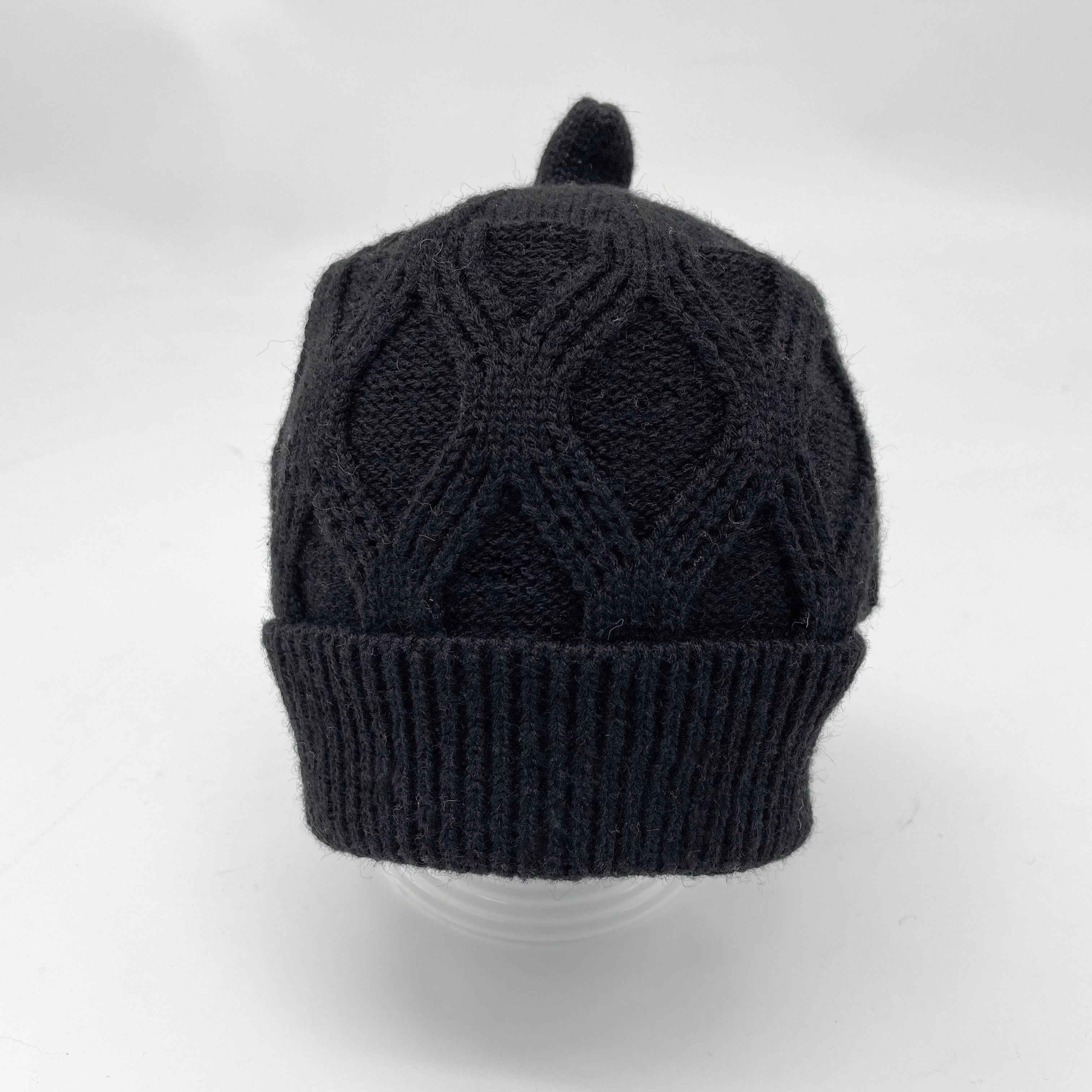 Baby Cable Knit Beanie Hat with Pointed Top – Soft Warm Winter Hat for Infants, Cute & Cozy Baby Cap 7#Jet Black Baby a18 b34-62