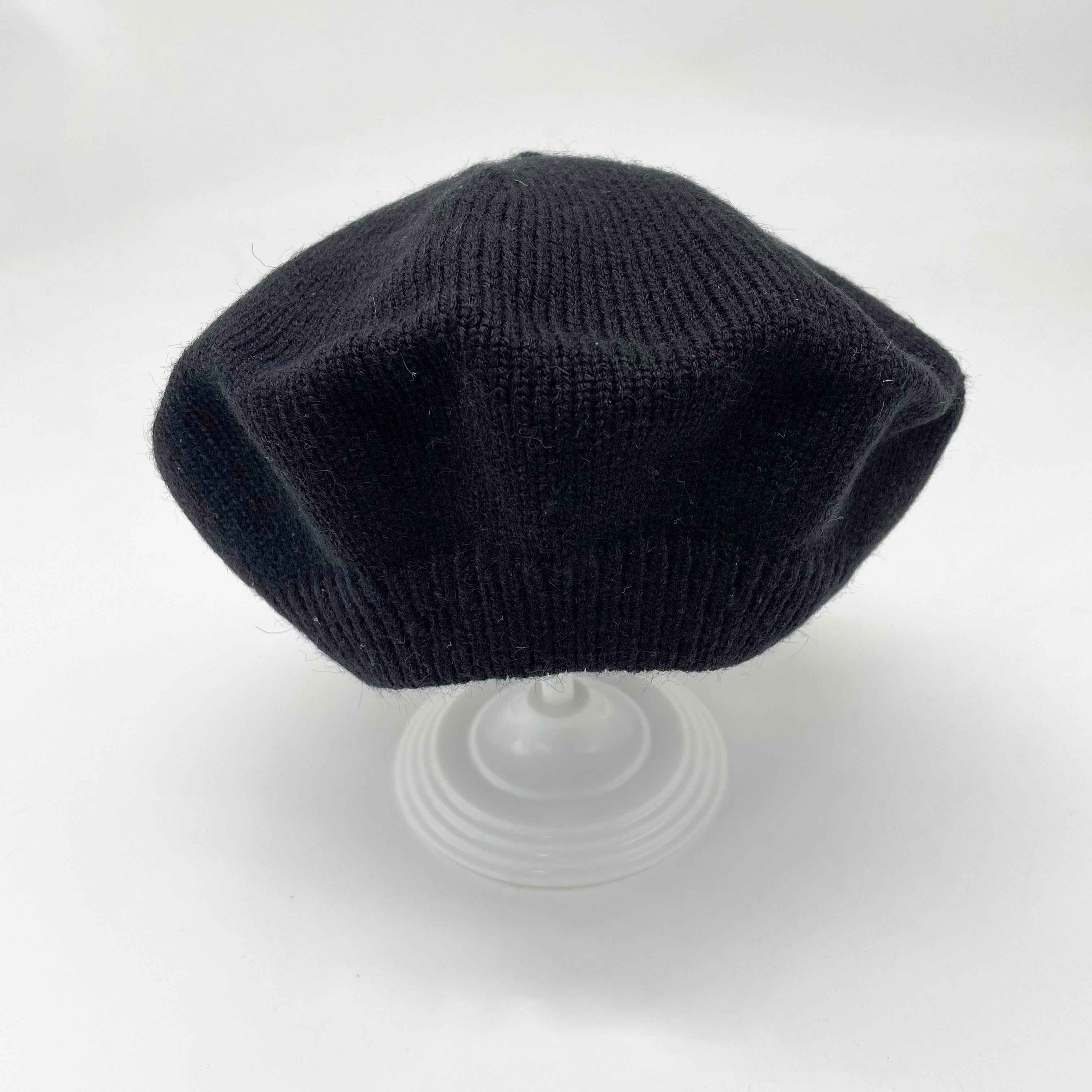 Kids' Knit Beret Hat in Rust Orange – Soft & Warm Winter Cap for Toddlers, Stylish & Cozy 10#Jet Black Child