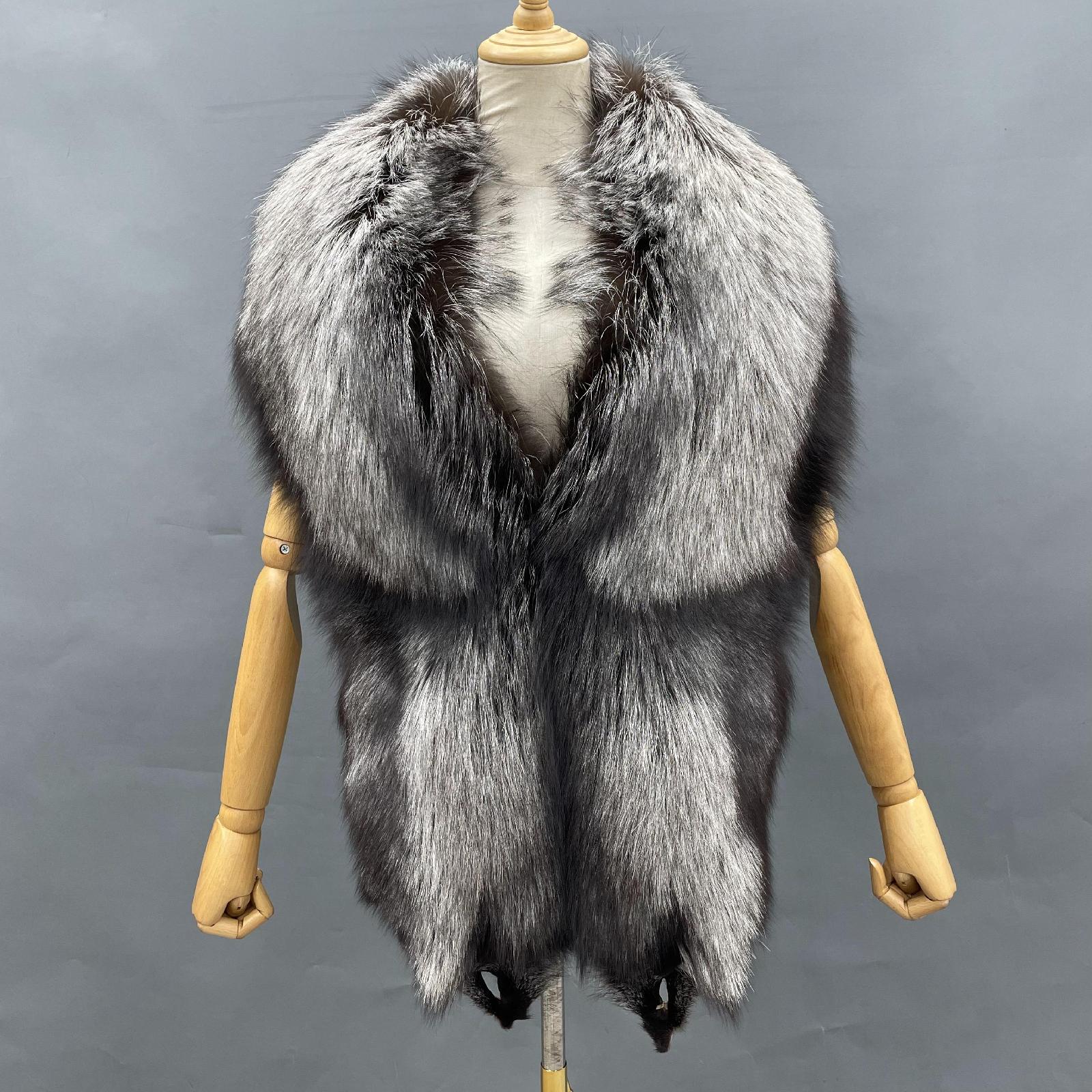 Real Fox Fur Shawl Fox fur trim Winter Women Real Fur Fashion Poncho Fox Fur Trimmed Cape Winter Cape Female - Janefur