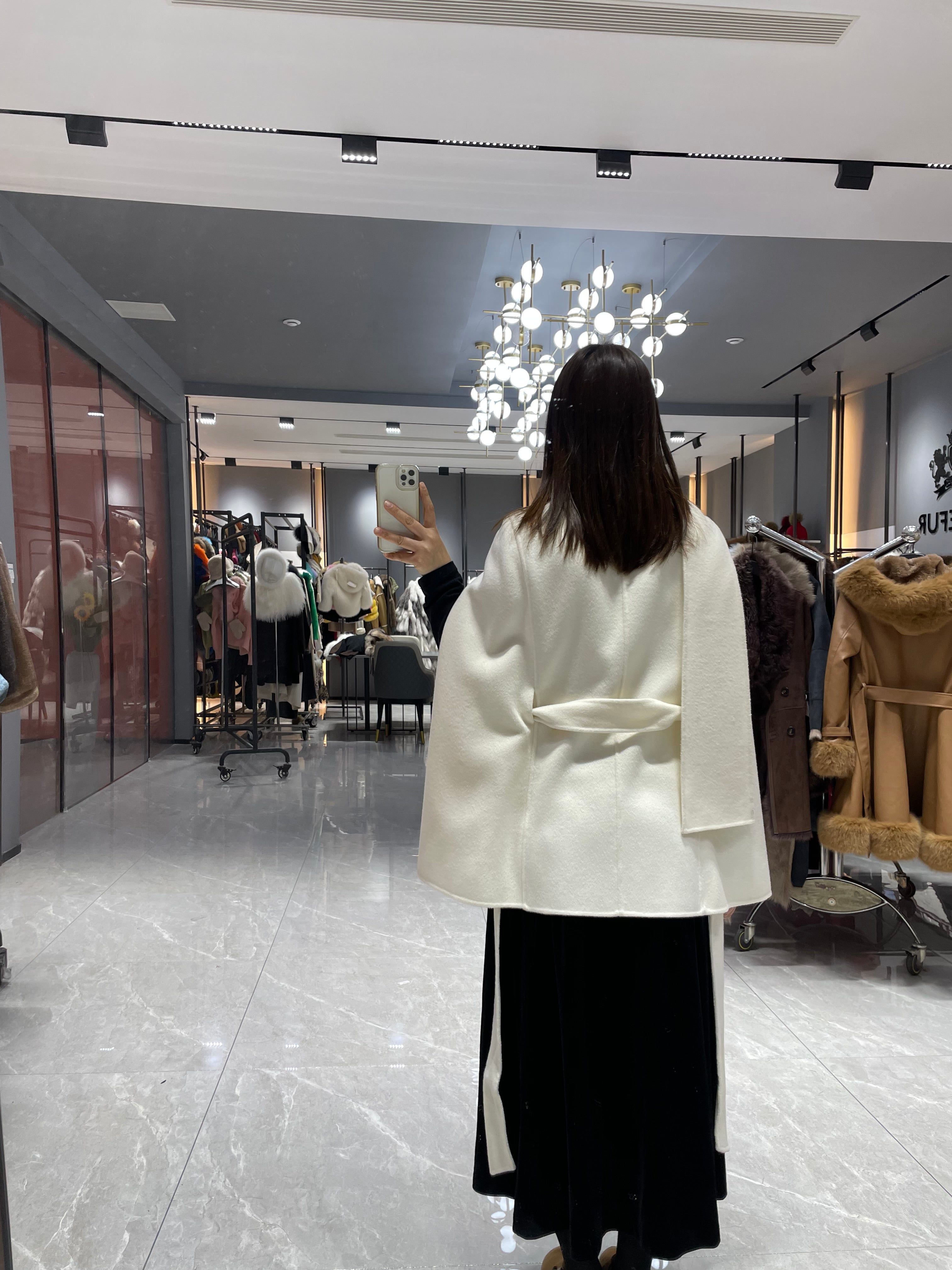 Collar decoration suit collar cashmere wool coat - Janefur