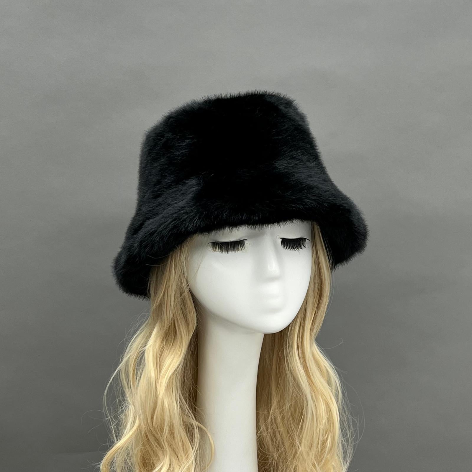 Women's Eco-Friendly Fur Bucket Hat for Casual and Warm - Janefur