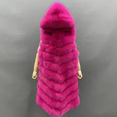Winter Women Fox Fur Gilet Warm Long Soft Comfortable Outwear Vest For Female - Janefur