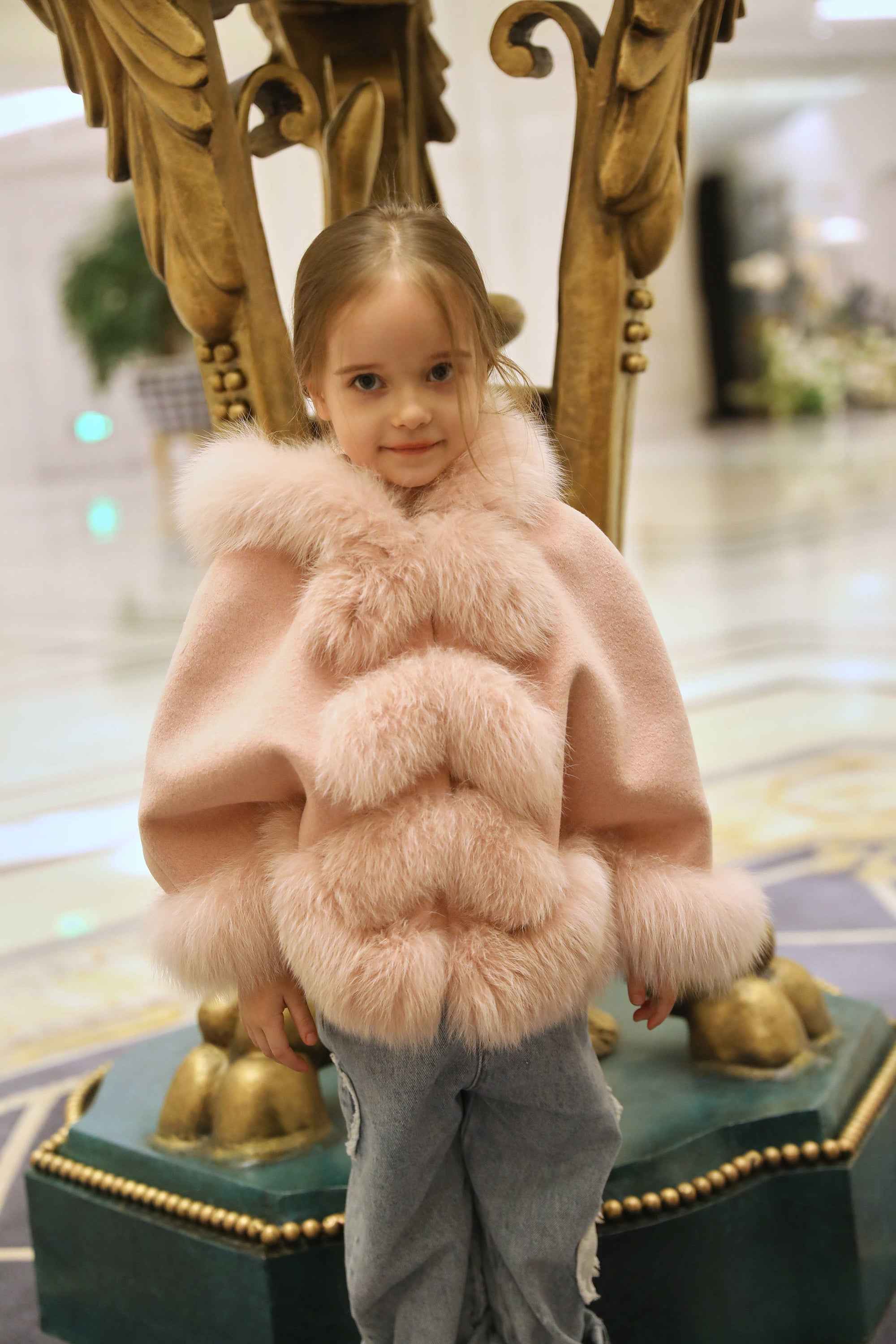 Kid's Fox fur shawl children's fox fur cape