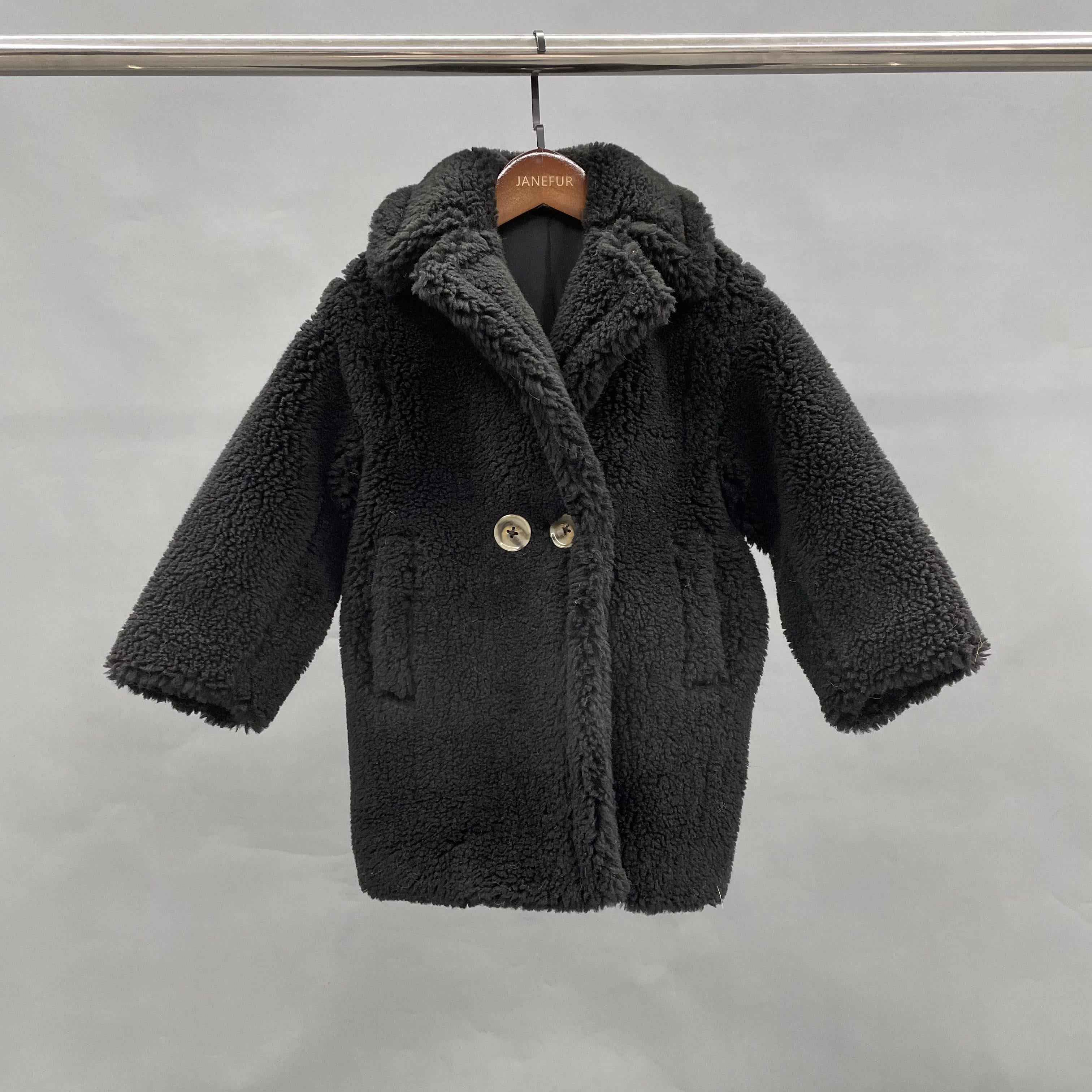 Teddy Bear Shearling Kids Jackets Spring Sheep Fur coat