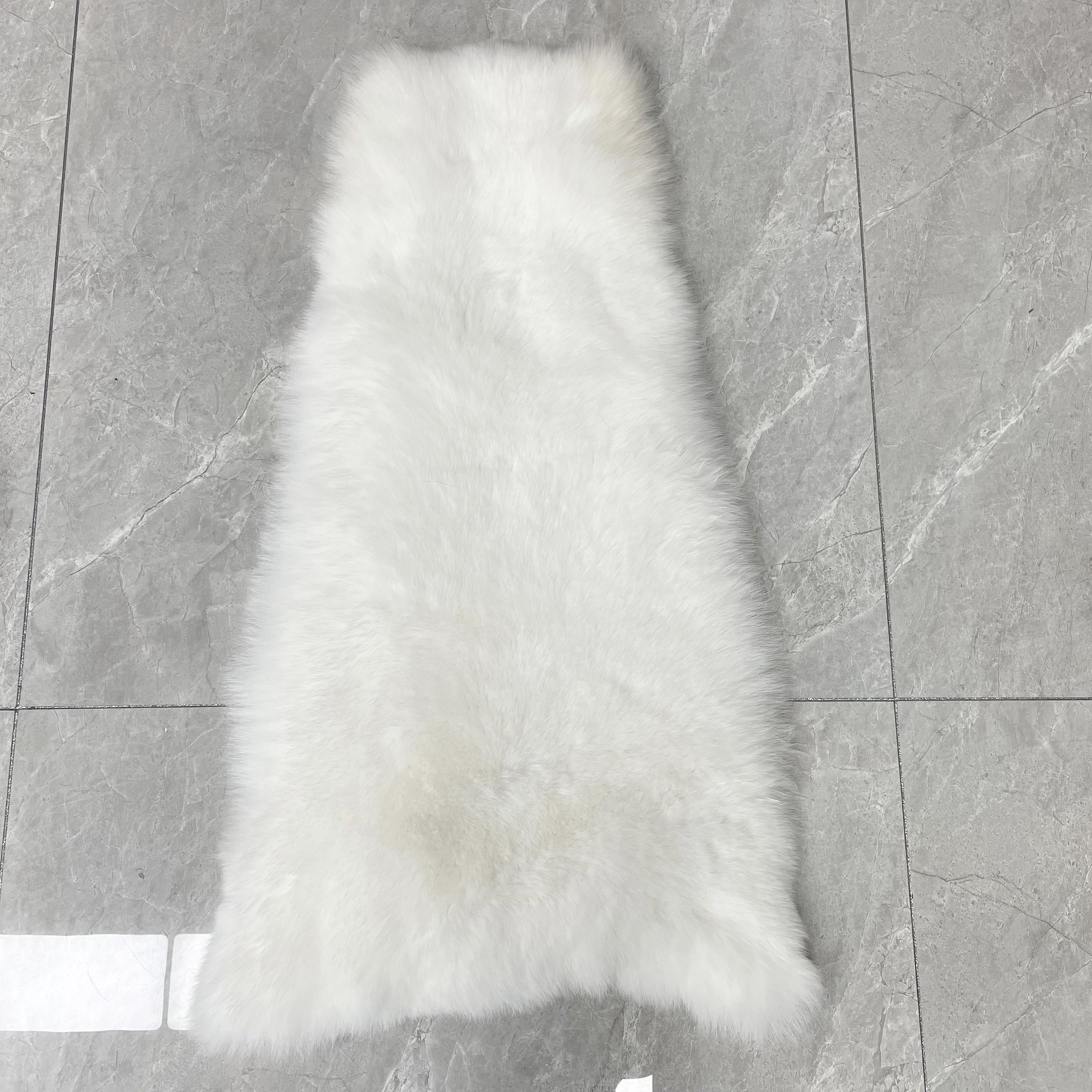 Luxury Blue Fox Fur Coat with Hood – Long Chevron Stitched 10-Panel Women’s Winter Fur Jacket 23# White