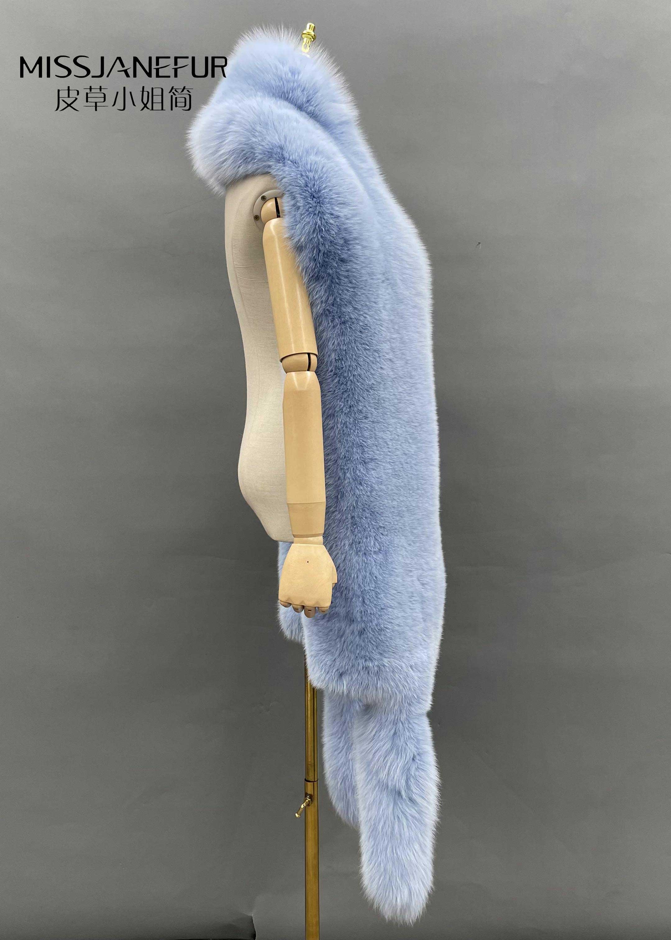 Missjanefur Fashion Symmetrical Fox Tail Fur Scarf - Janefur
