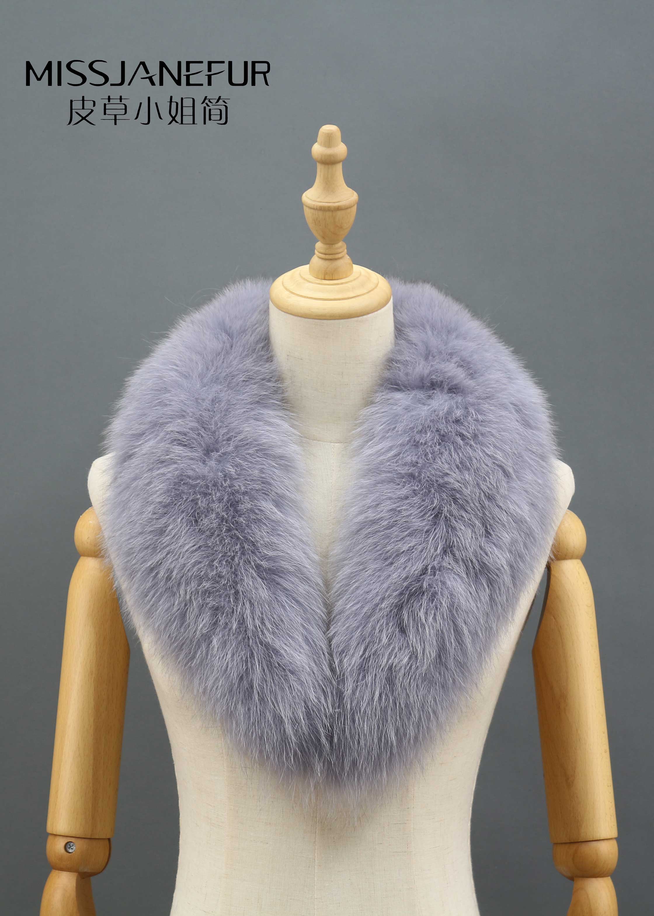 Missjanefur Winter Blue Fox Fur Collar - Janefur