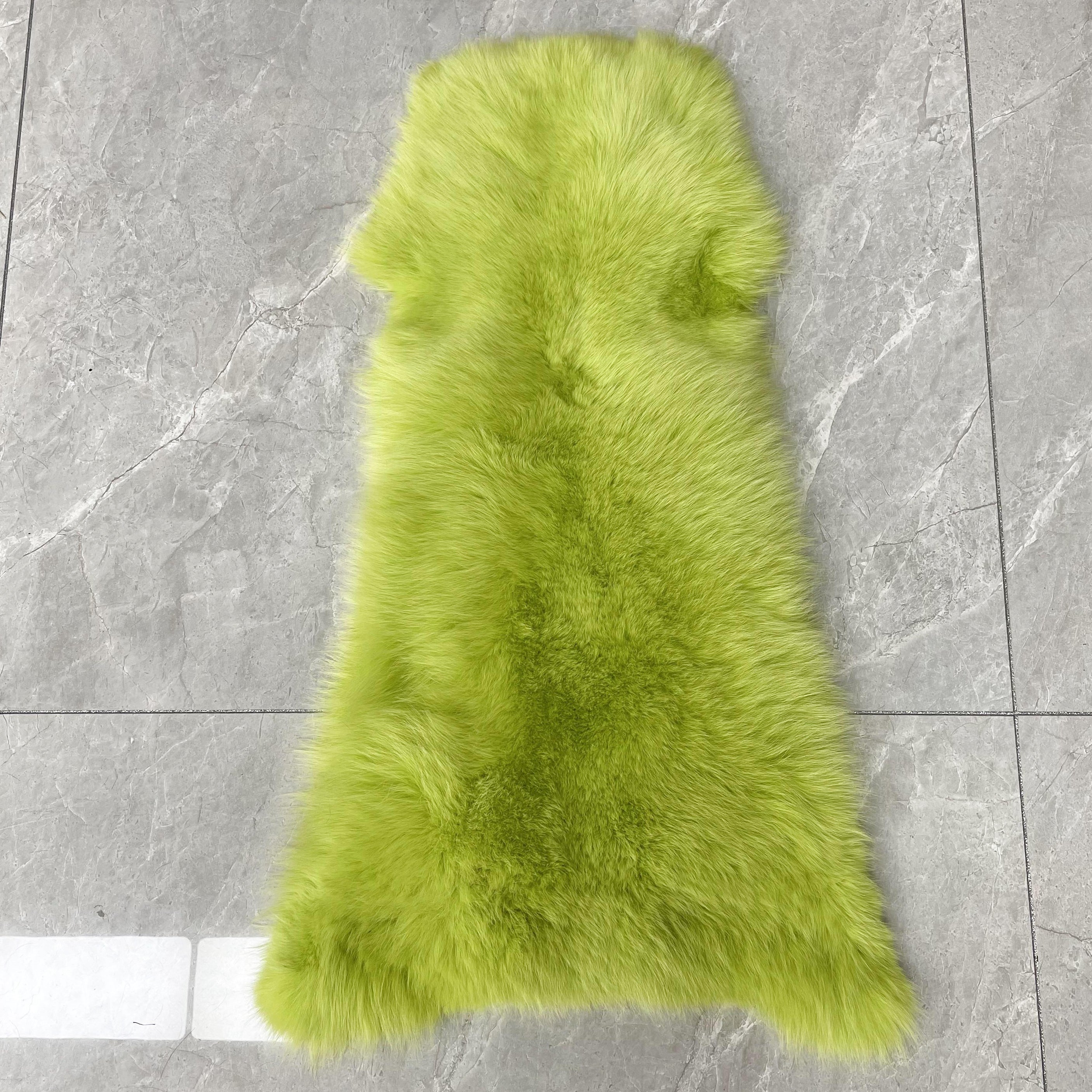 Luxury Blue Fox Fur Jacket with V-Neck and Chevron Stitching – Short Women’s Winter Fur Coat 26#Light Green