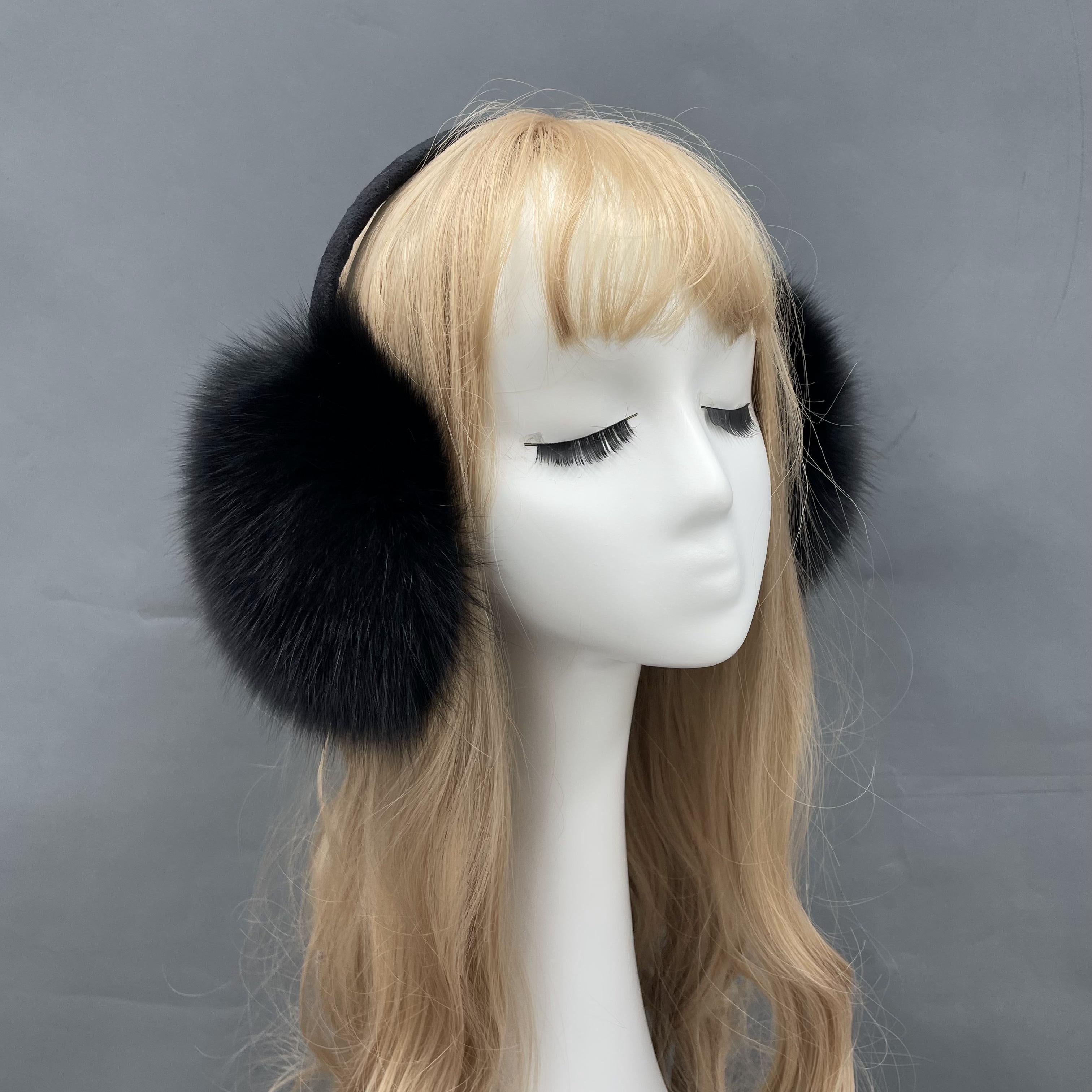 Parent-child Model Fox Fur Earmuffs for Fall and Winter - Janefur