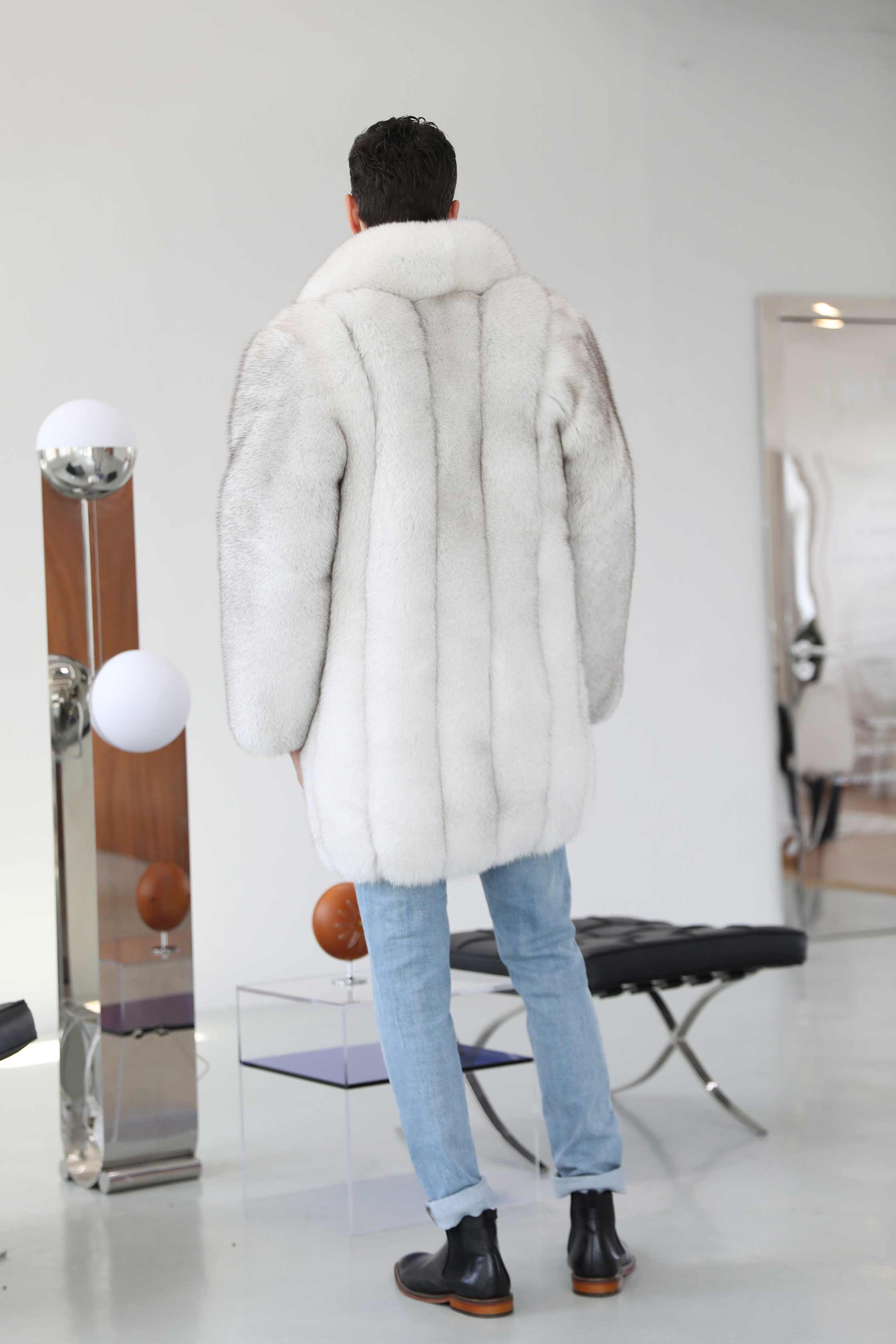 Men's Winter Luxury Natural Fur Real Fox Fur Coat - Janefur