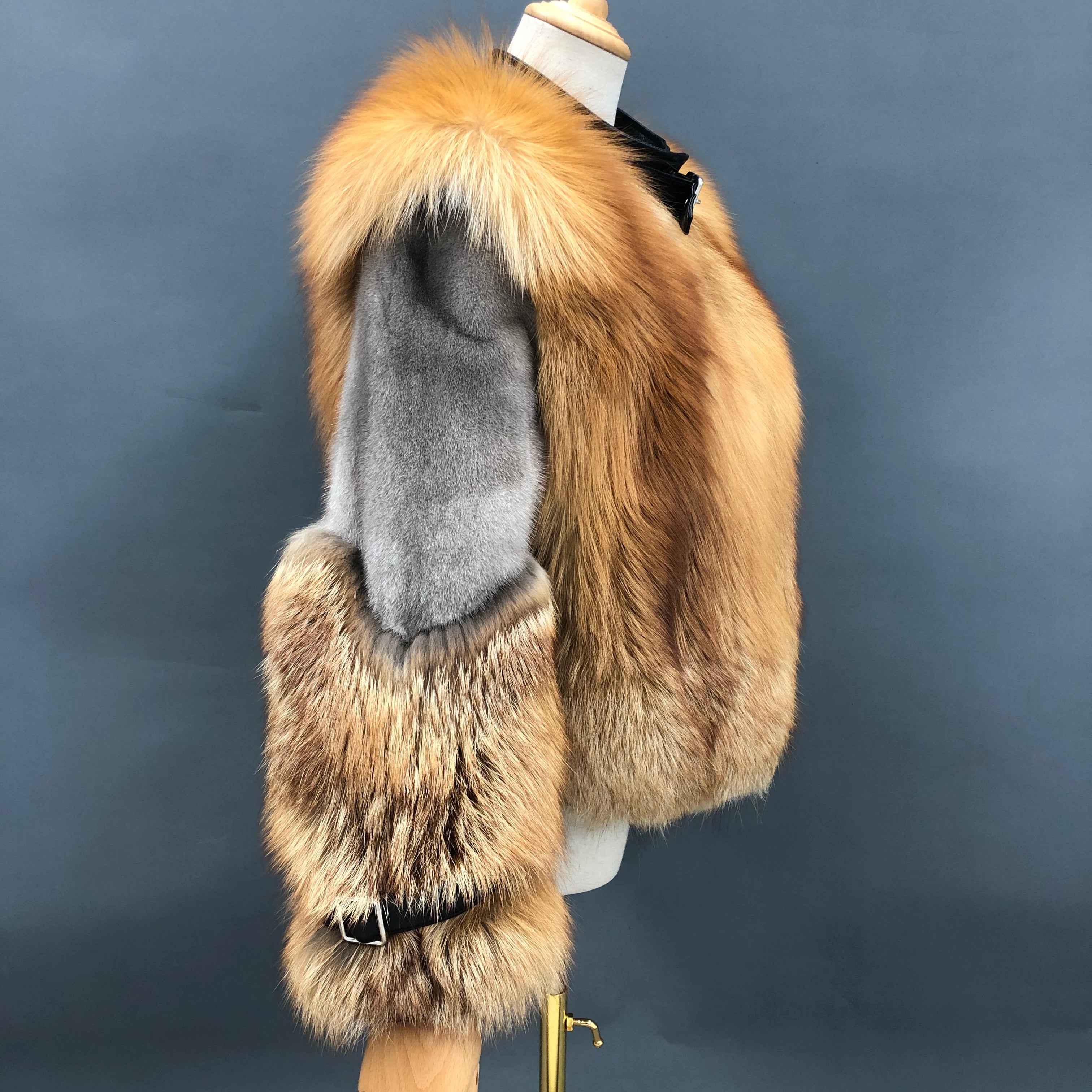 Luxury Fox Fur & Mink Fur Patchwork Winter Fashion Fur Coat