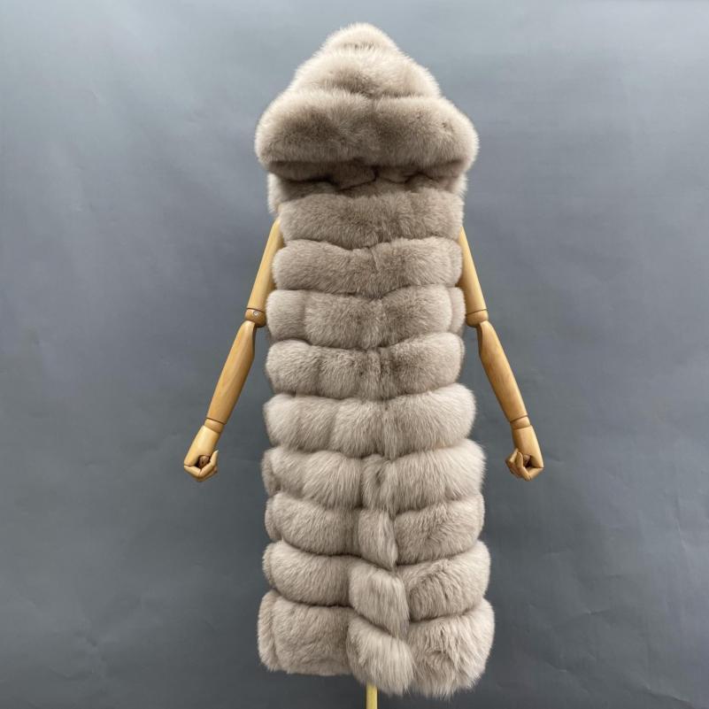Winter Women Fox Fur Gilet Warm Long Soft Comfortable Outwear Vest For Female - Janefur