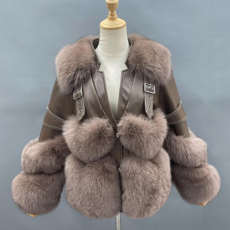 Winter Warm Fashion Design Fox Fur Jacket Luxury Women's Coat - Janefur