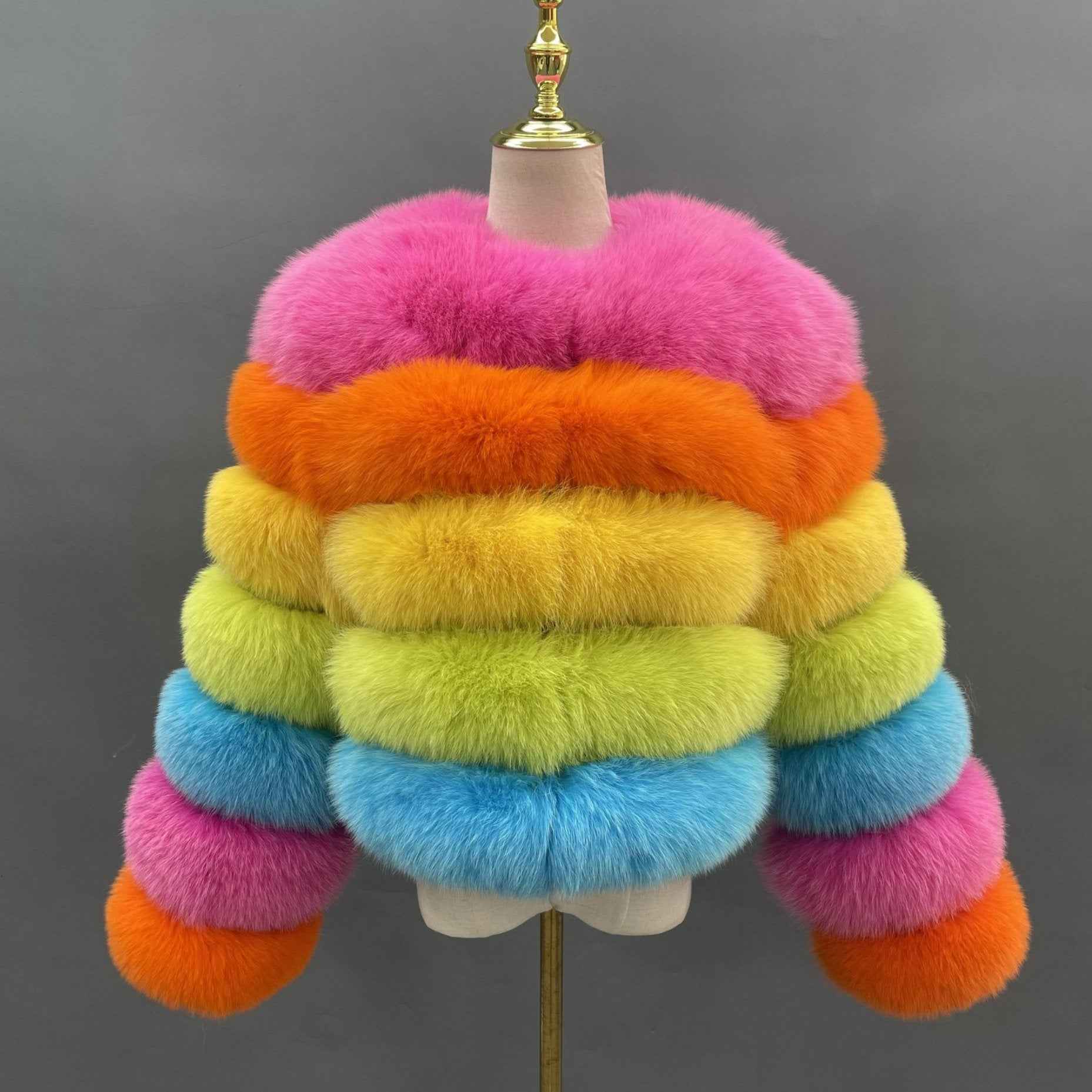 Women's Winter Five Sections Basic Fox Fur Coat - Janefur