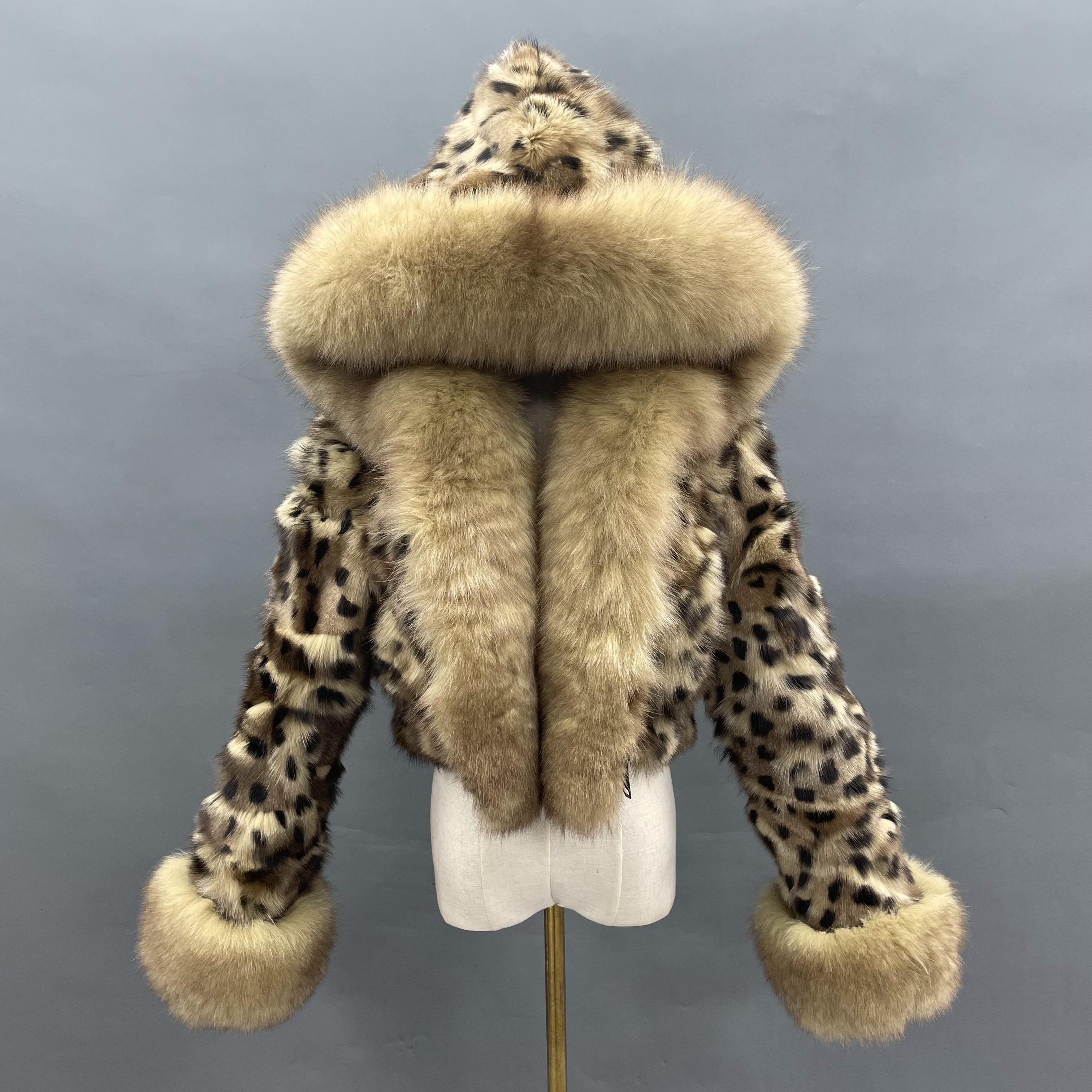 Fox Front Zipper Coat with Hood - Janefur