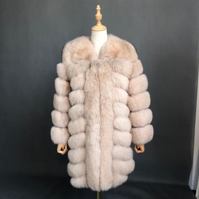 Fashion Autumn And Winter Designer Long Women's Blue Fox Fur Jacket - Janefur