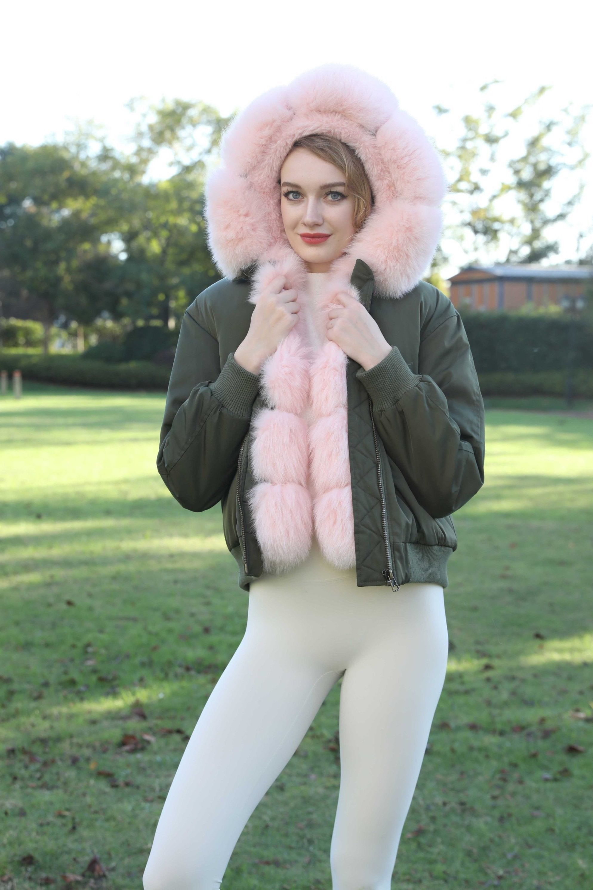 Women's New Autumn and Winter Fashion Fox Fur Placket Parka - Janefur