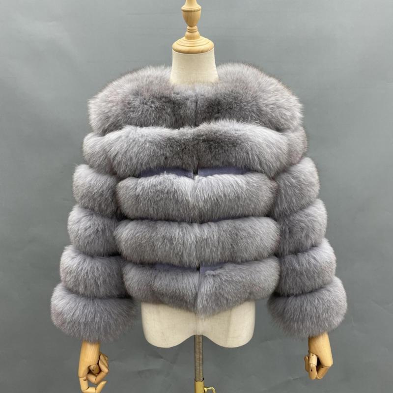 New Winter Warm Short Style Coat Real Fox Fur Women's Jacket - Janefur
