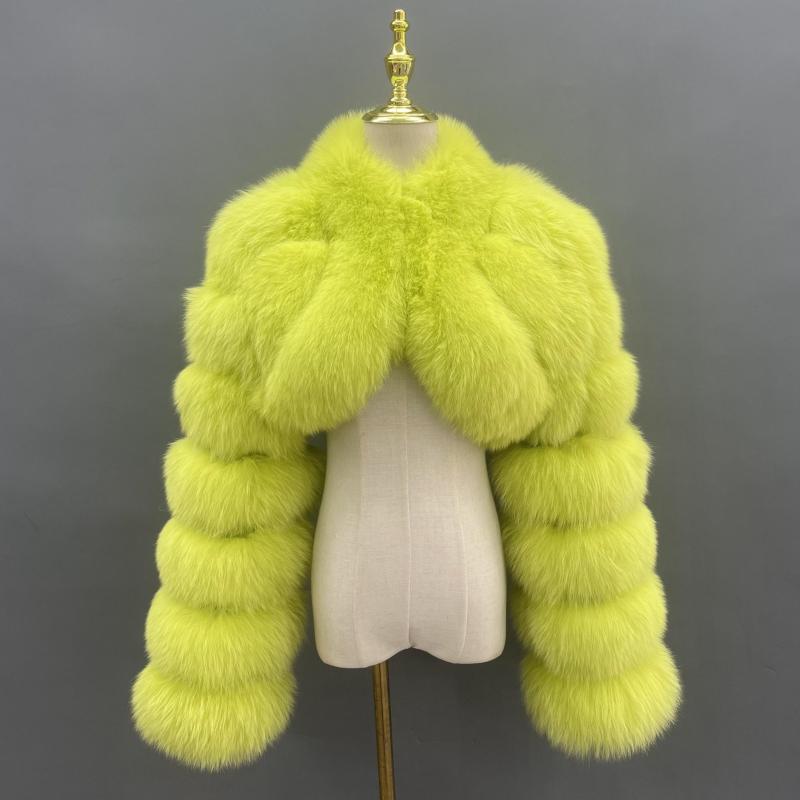 Ultra Short White Fox Fur Jacket - Janefur