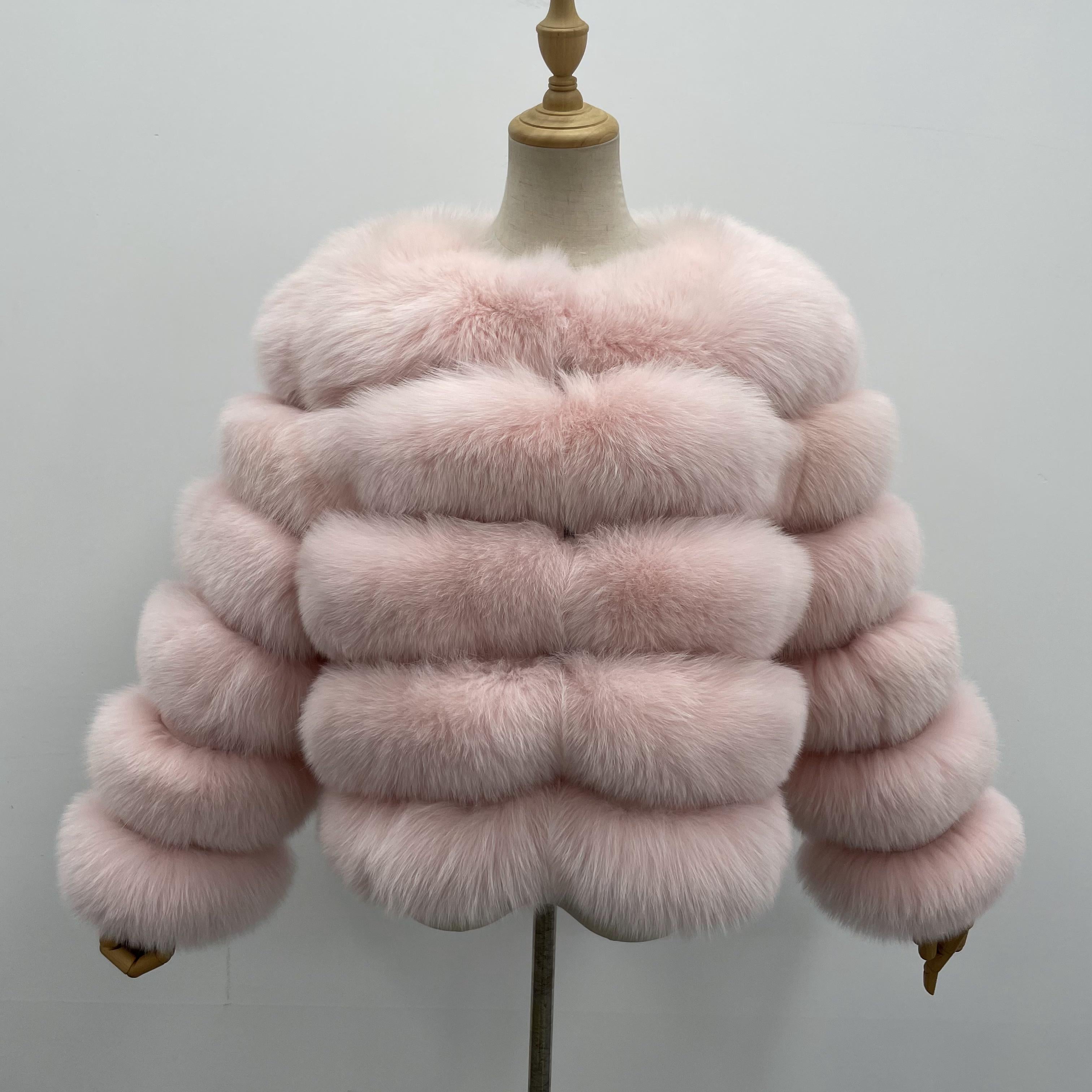 New Winter Warm Short Style Coat Real Fox Fur Women's Jacket - Janefur