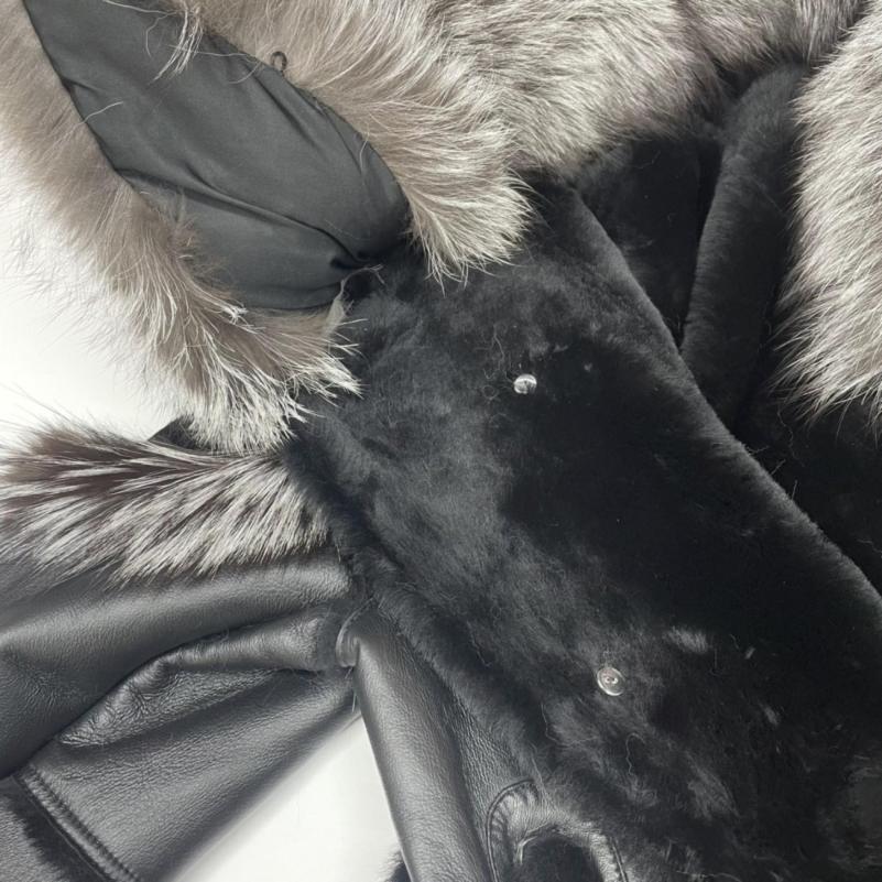Men's Popular Motorcycle Style Fur Coat With Detachable Collar - Janefur