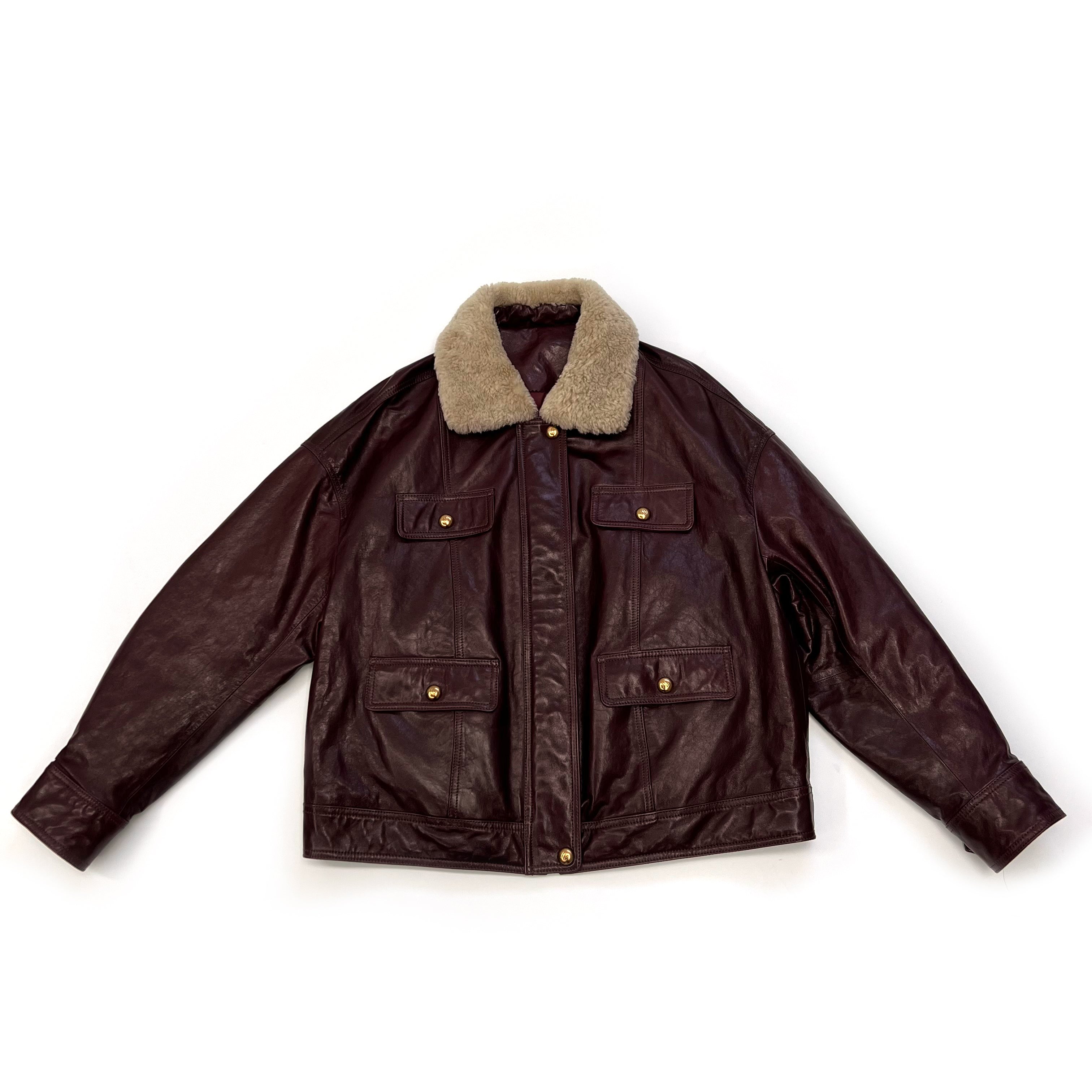 Lamb Fur Collar Double-breasted Pocket Down Jacket - Janefur