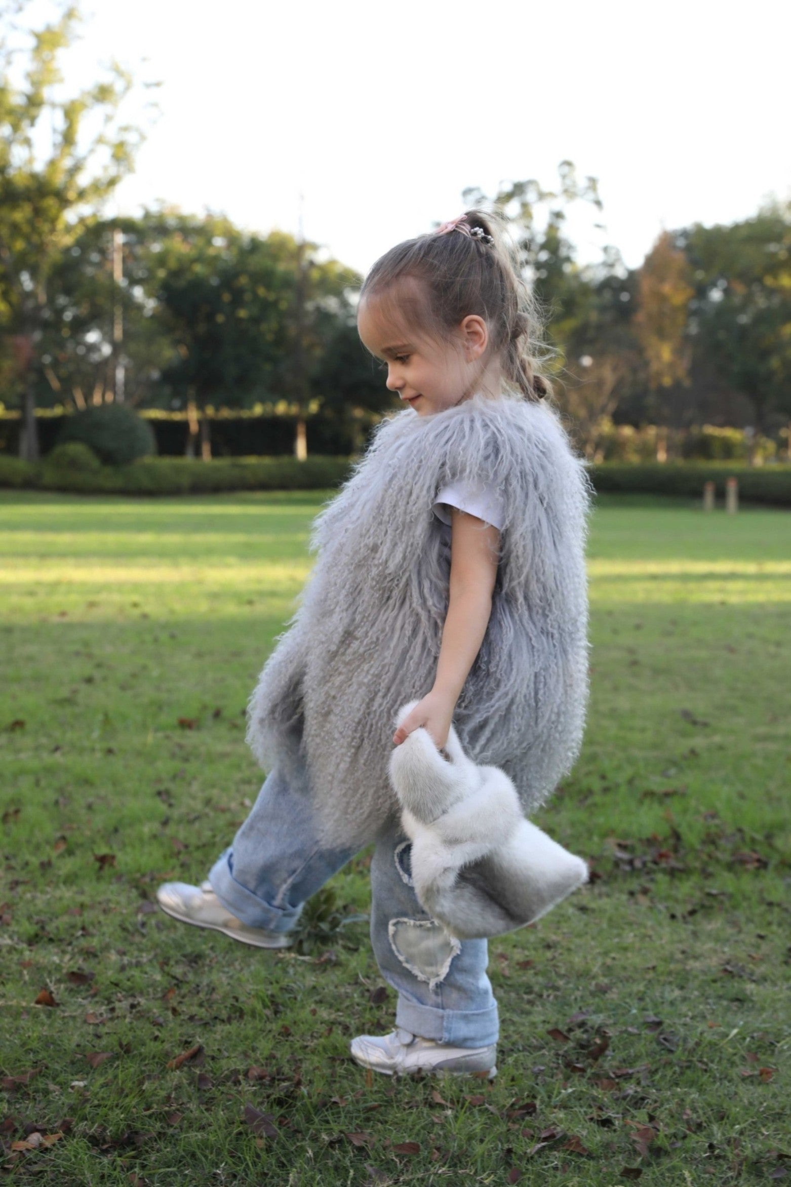 Kids Autumn and Winter Fluffy Cute Mink Vest Bag Tote - Janefur