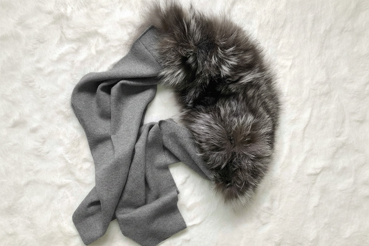 Janefur Women Fashion Fur Shawls Wool Cashmere Scarf