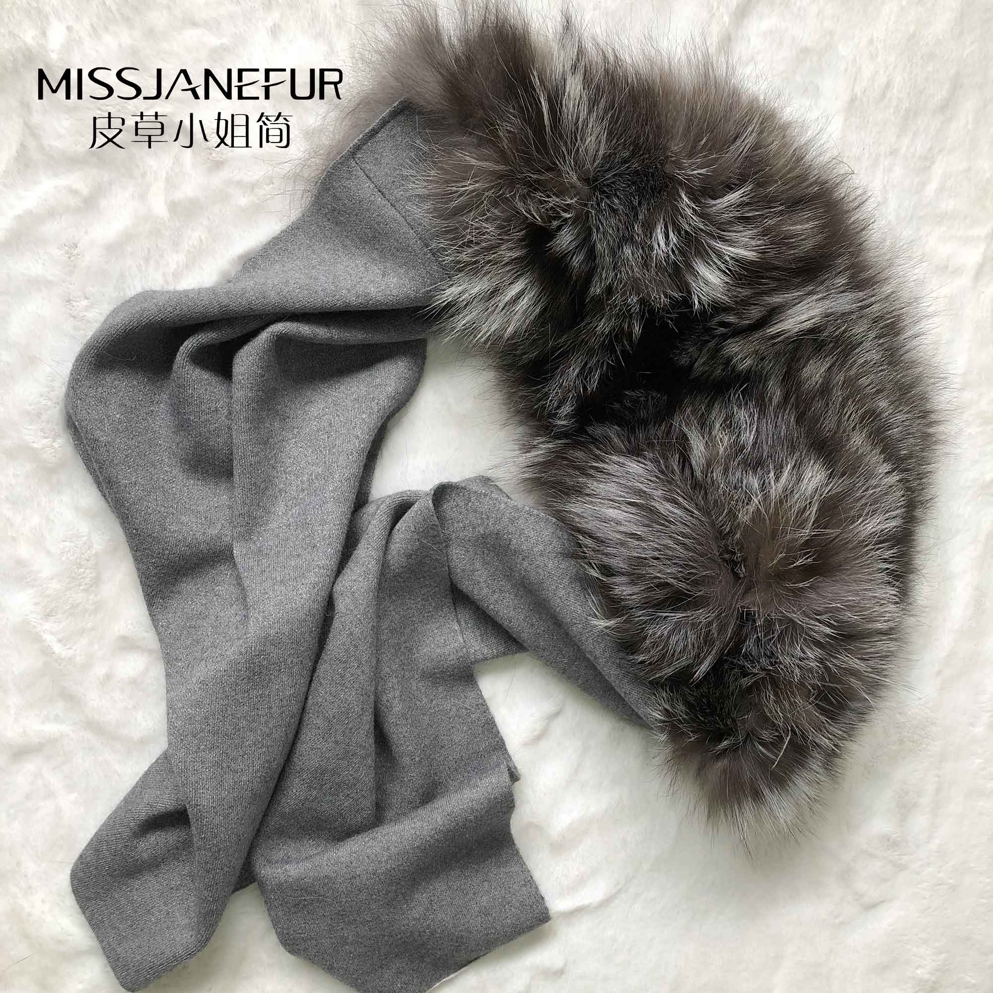 Missjanefur Women Fashion Fur Shawls Wool Cashmere Scarf - Janefur