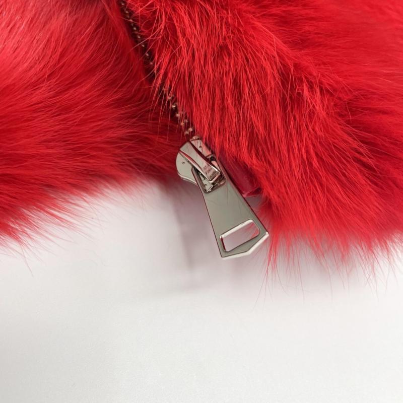 Red Coat Zipper Lapel Windproof Men's Fashion Fox Fur Jacket - Janefur