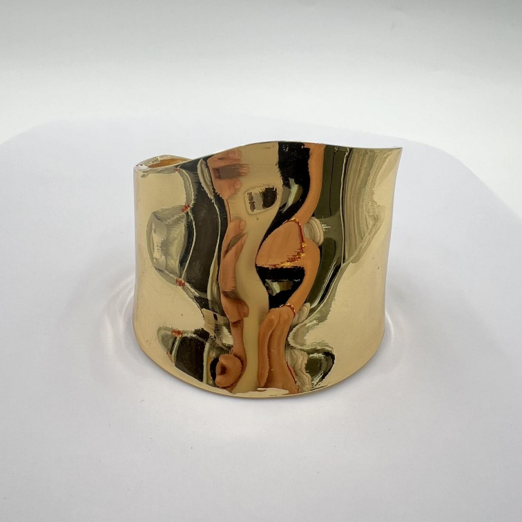 Fashionable Irregular Alloy Wide Band Smooth Bracelet Trendy Bangle - Janefur
