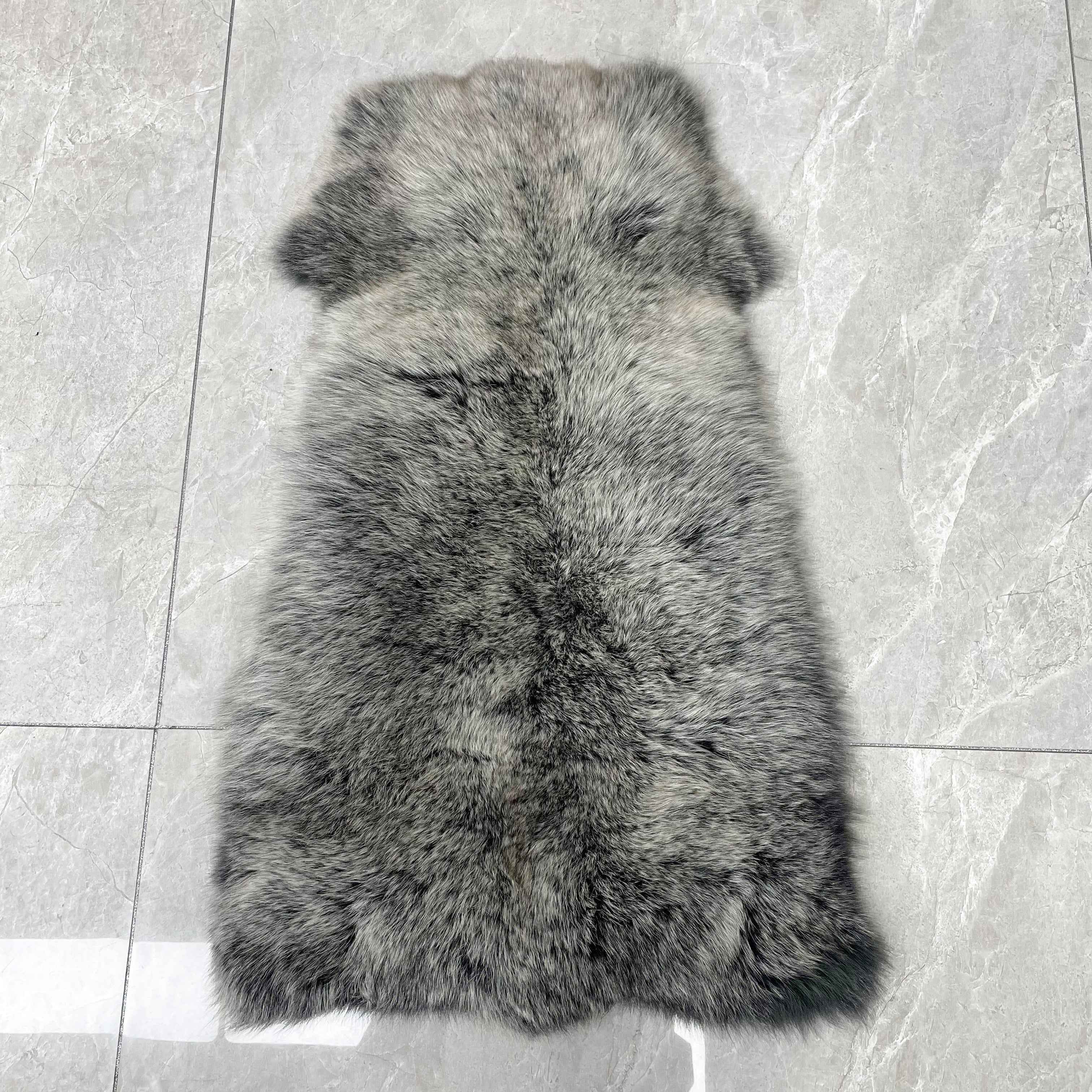 Women's Short Winter Trend Real Fox Fur Coat Solid Color Hooded 31#Black White