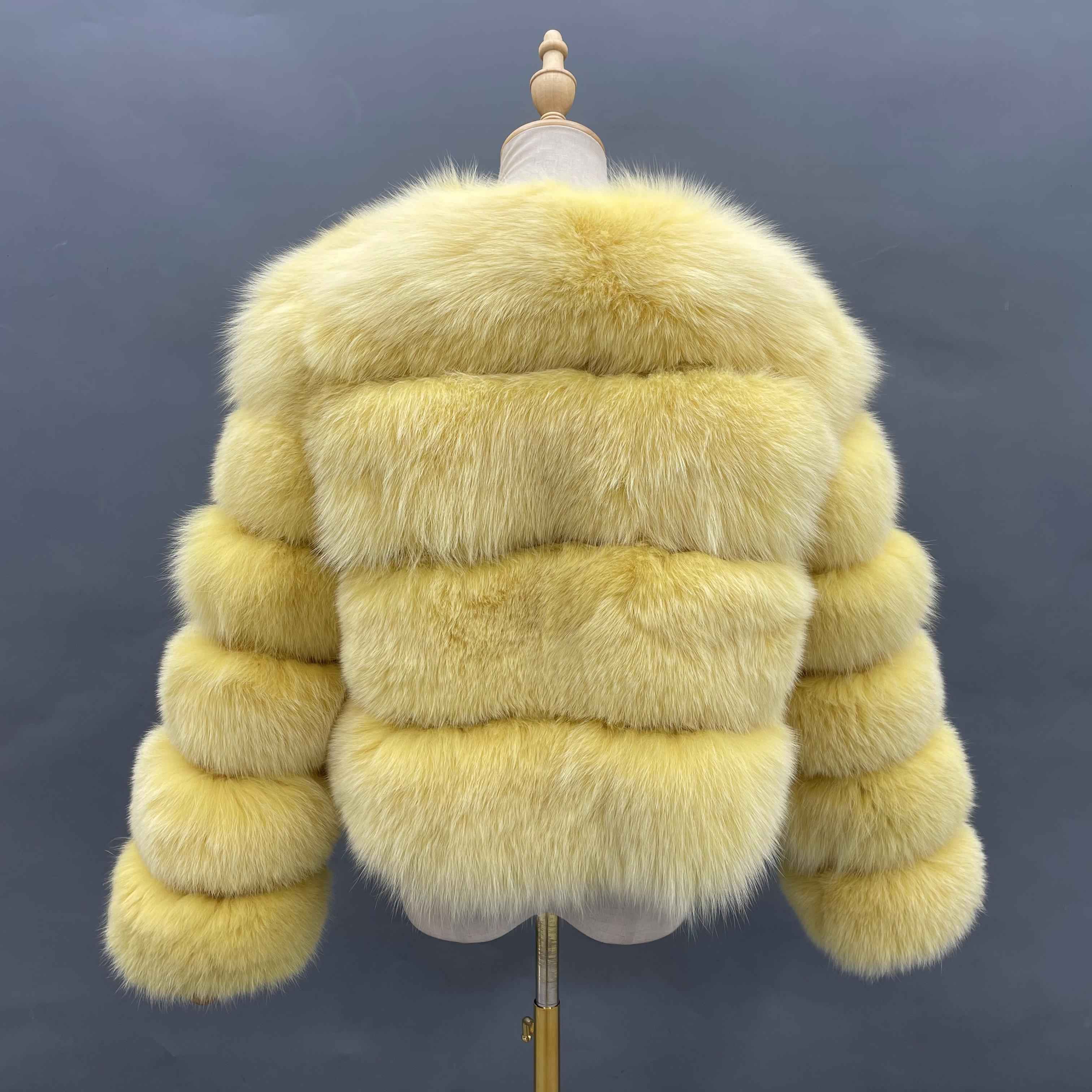 New Arrival Luxury Fox Fur Coat - Round Neck with 6-Panel Sleeves & 4-Panel Body