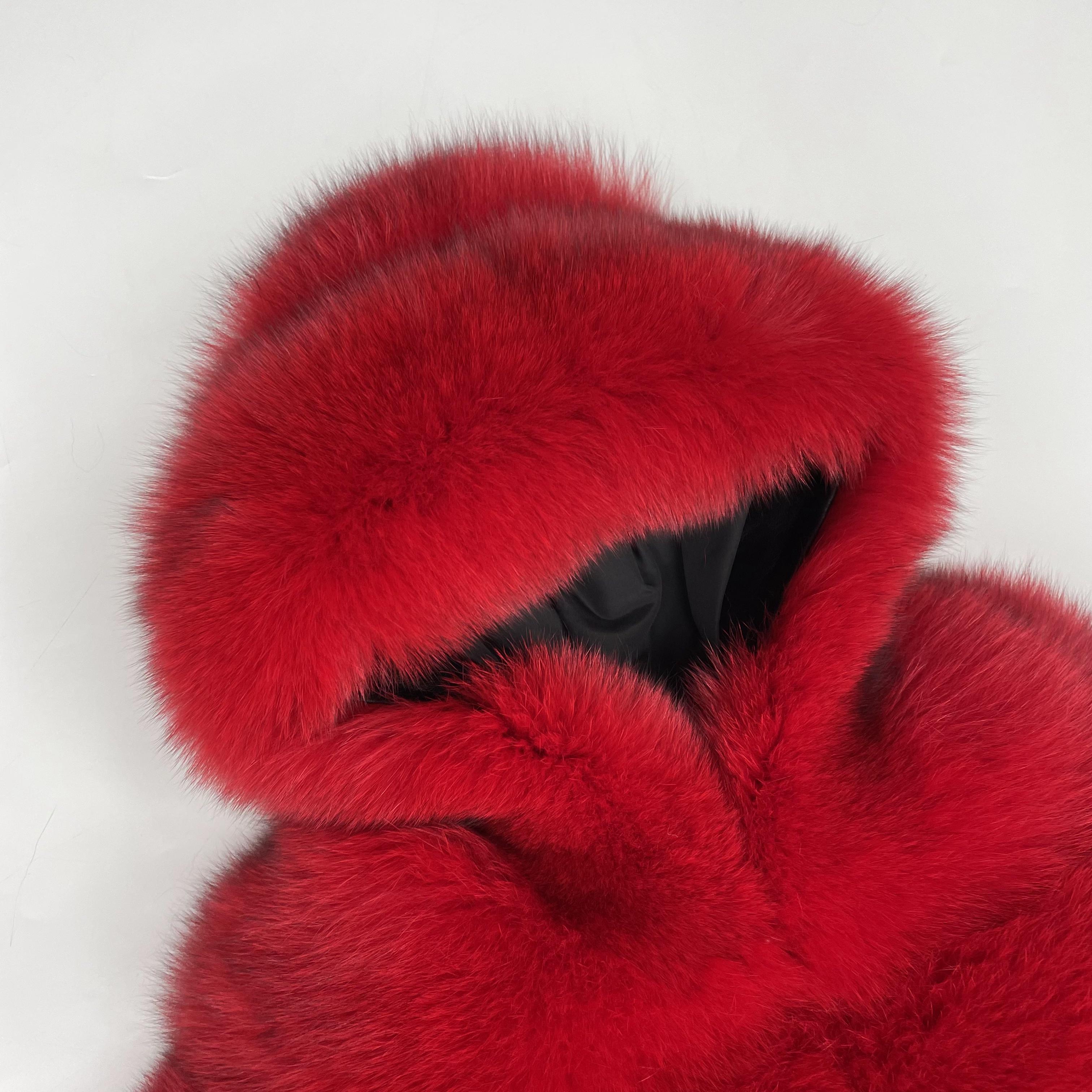 Children's fox fur coat kid's hooded winter coat