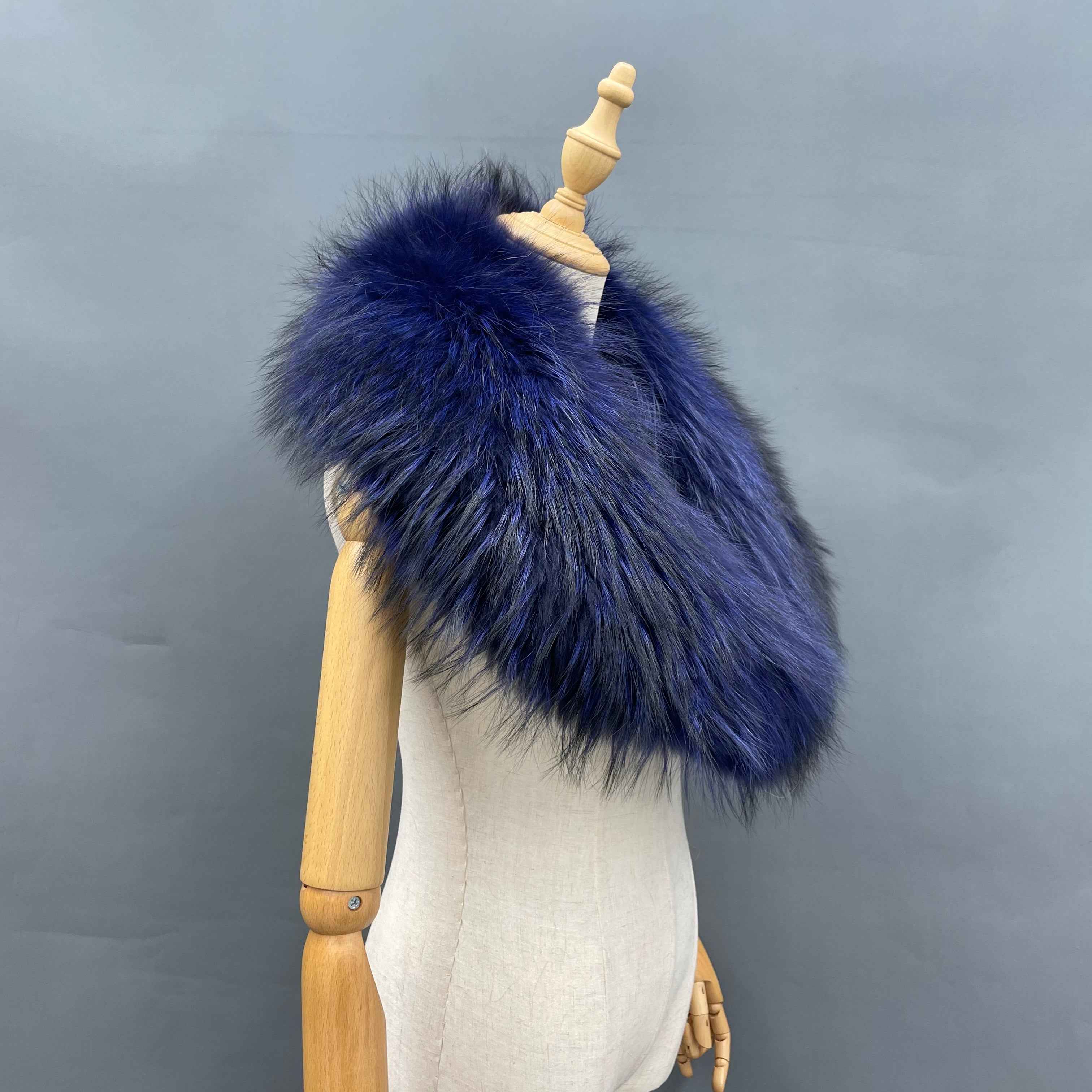 Women's Luxurious Raccoon Dog/Fox Fur Shawl Collar - Winter Fashion Accessory