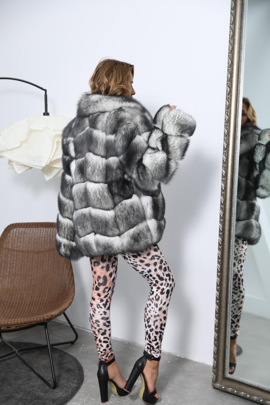 Wholesale Real Fox Fur Women's Luxury Long Coat - Janefur