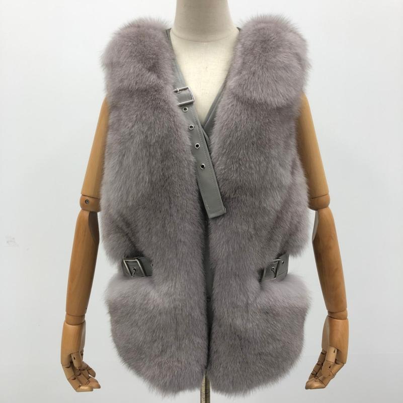 Fox Fur Sleeveless Vest For Autumn And Winter - Janefur