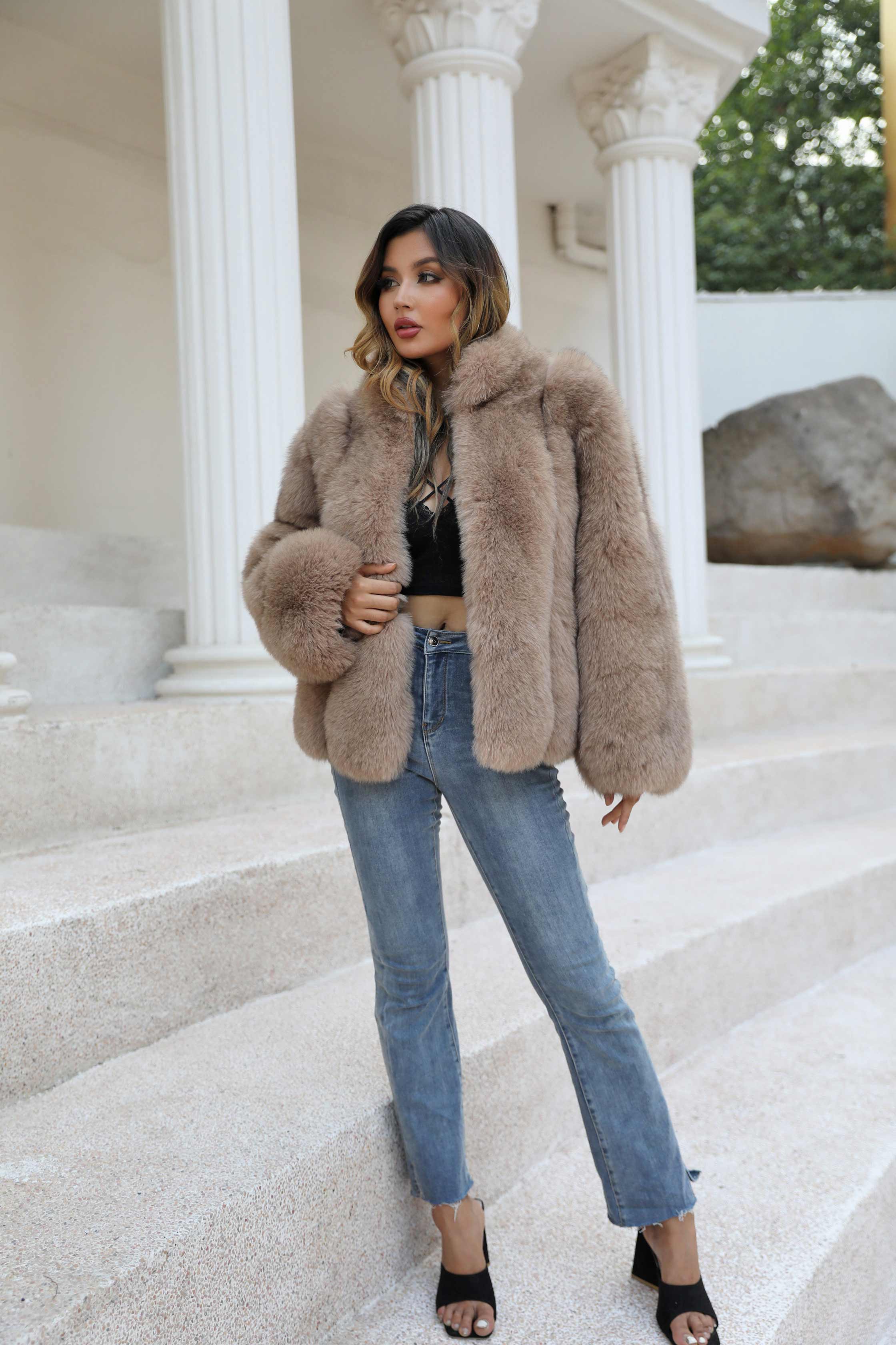 Fashion Trend Warm Fox Fur Women's Coat In Winter - Janefur
