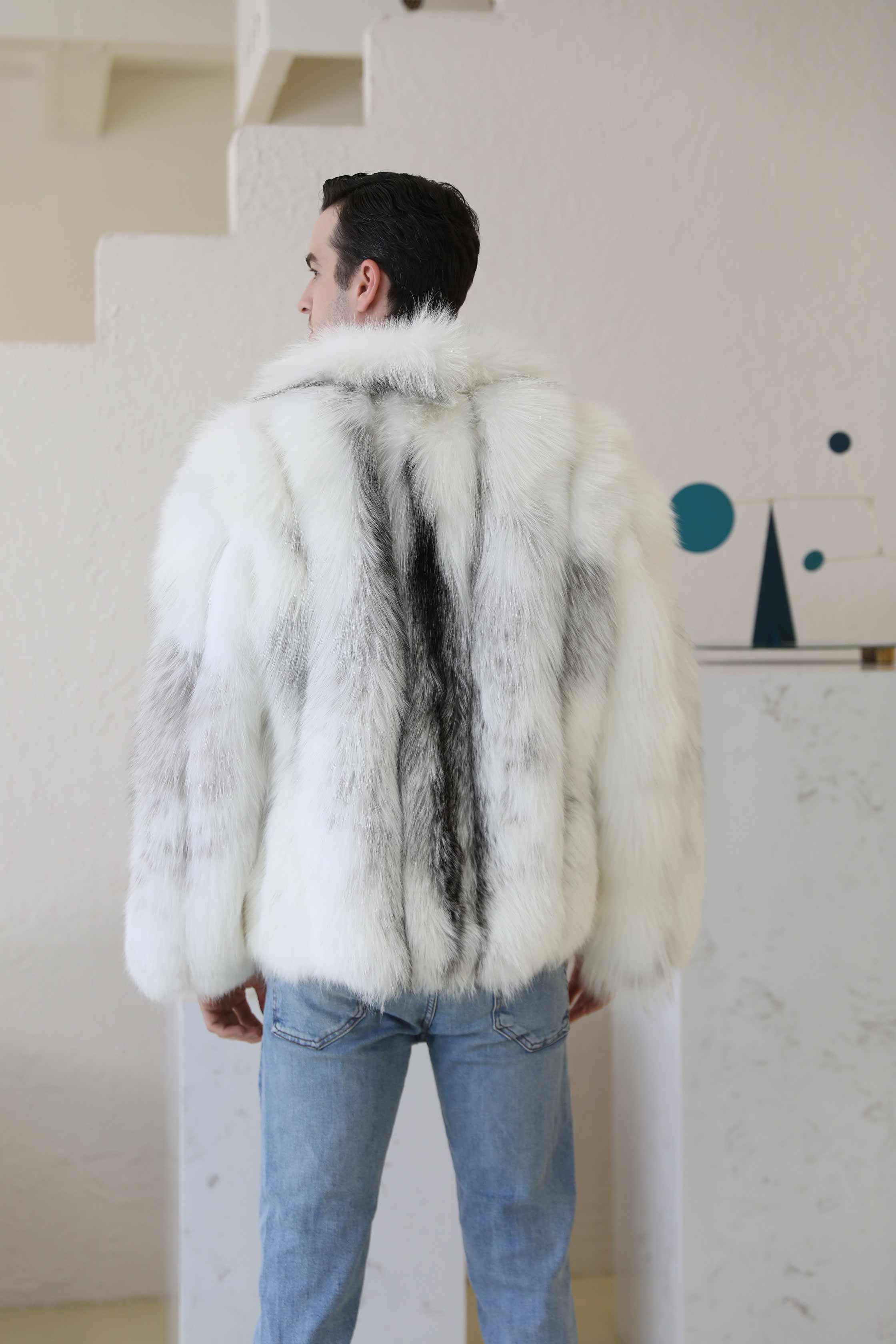 Men's Winter Fashion Regular Real Fox Fur Red Fox Coat - Janefur